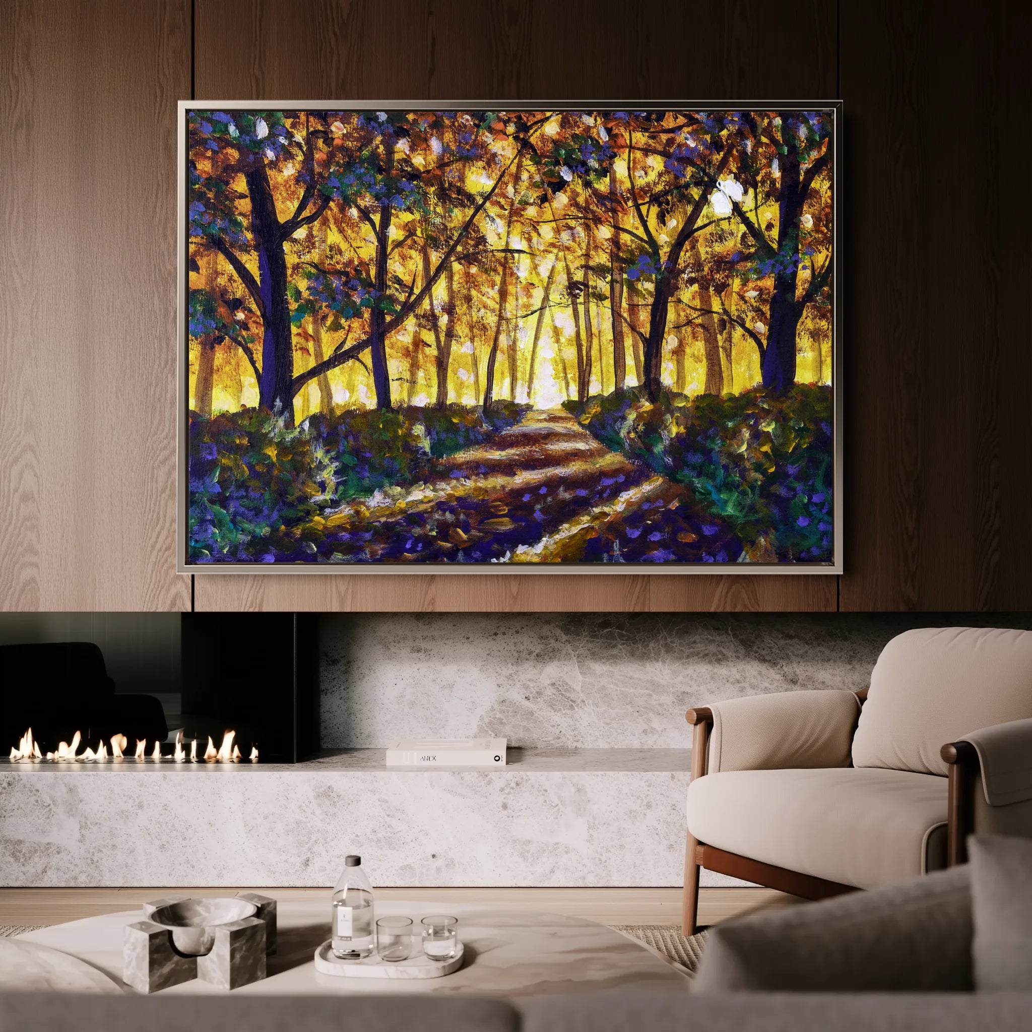 Landscape 028 Canvas Art 18" x 24" / 45 x 60 cm / Black