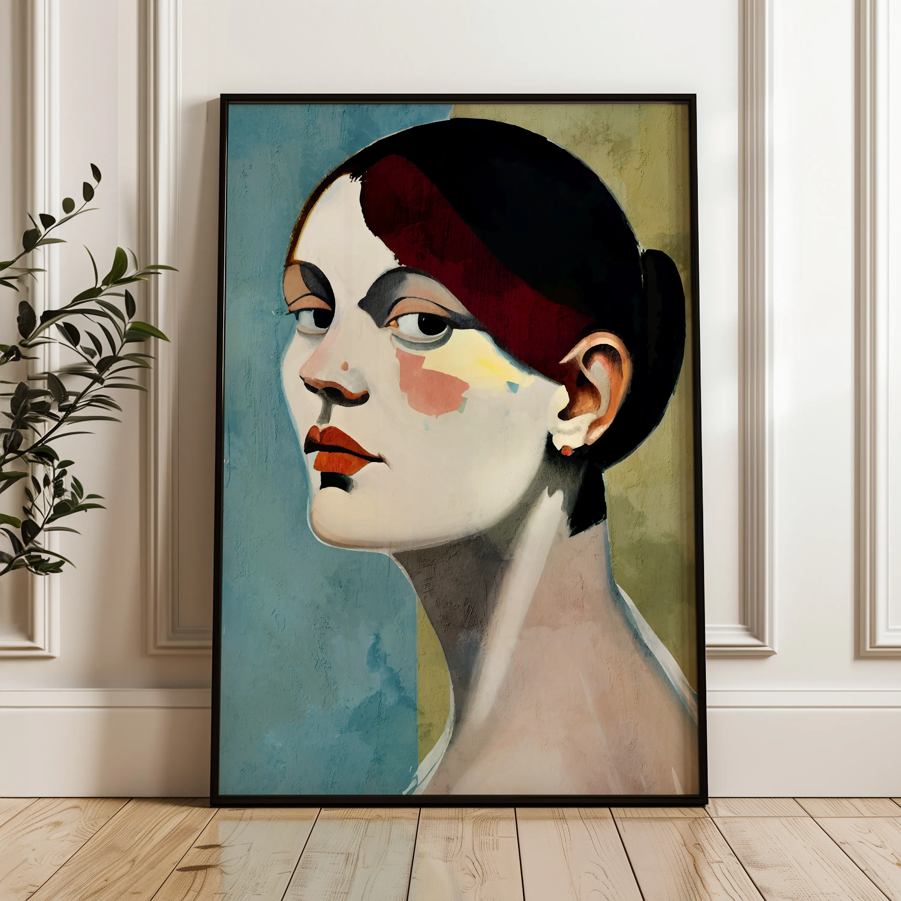 Portrait 028 Canvas Art 18" x 24" / 45 x 60 cm / Black