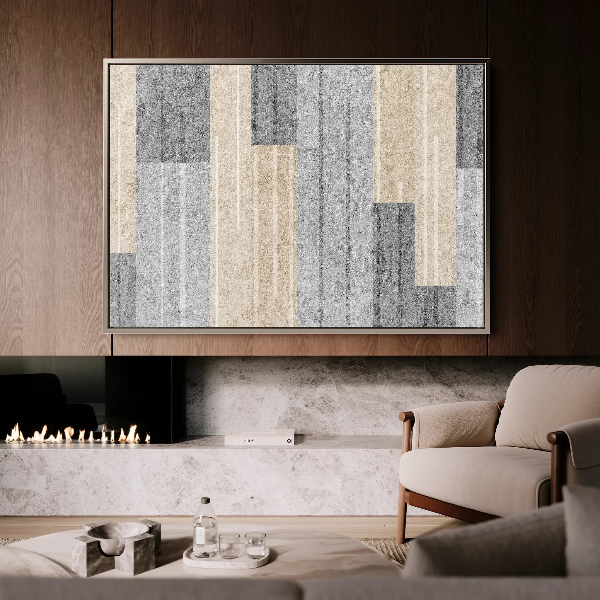 Abstract 029 Canvas Art 18" x 24" / 45 x 60 cm / Black