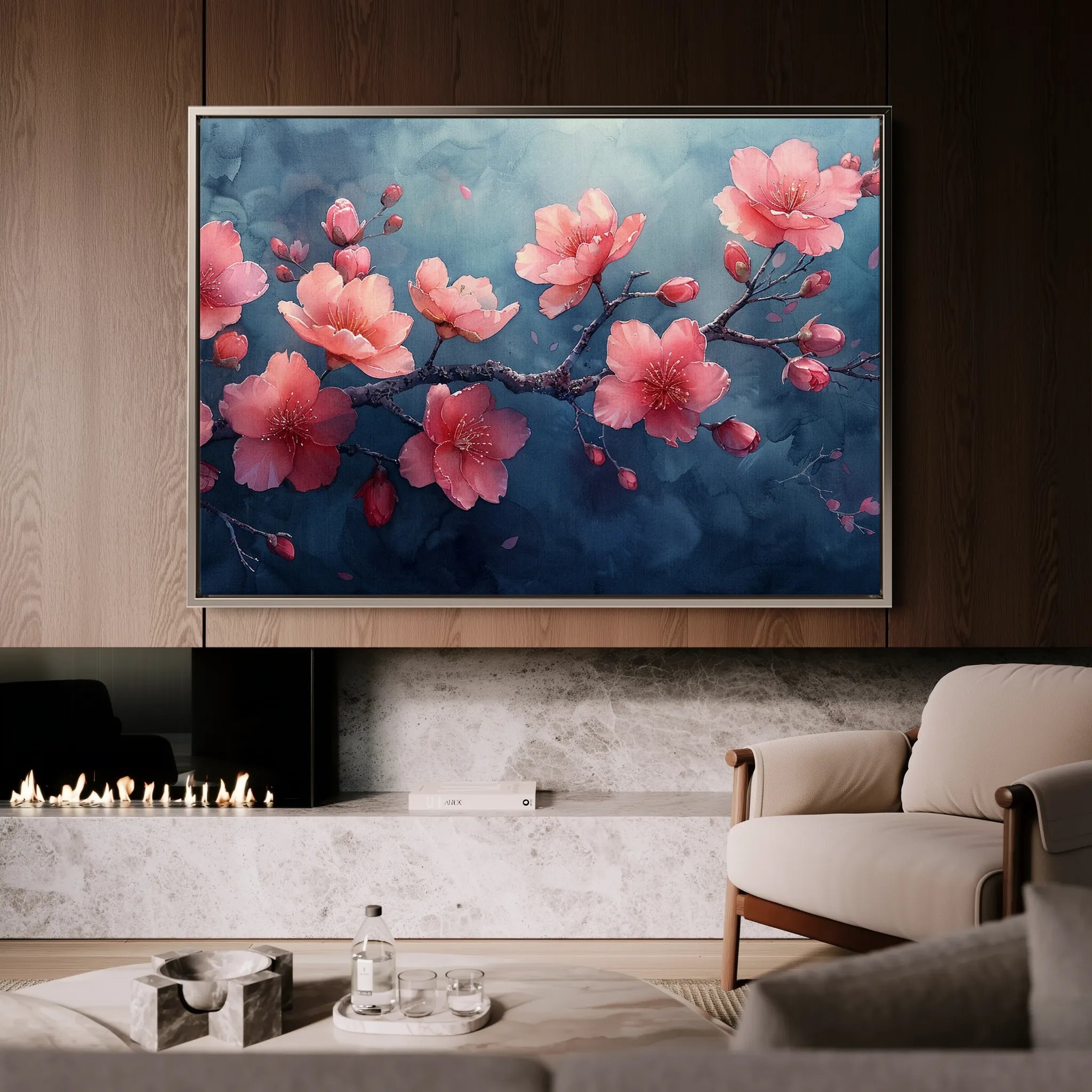 Floral 029 Canvas Art 18" x 24" / 45 x 60 cm / Black