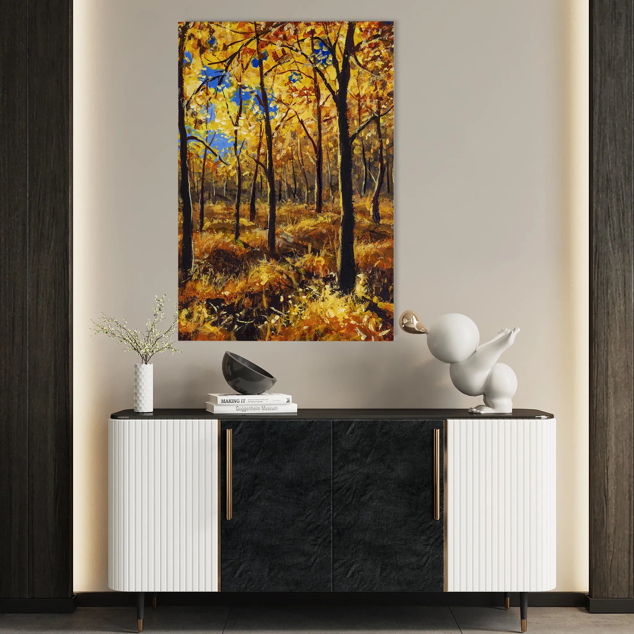 Landscape 029 Canvas Art 18" x 24" / 45 x 60 cm / Black