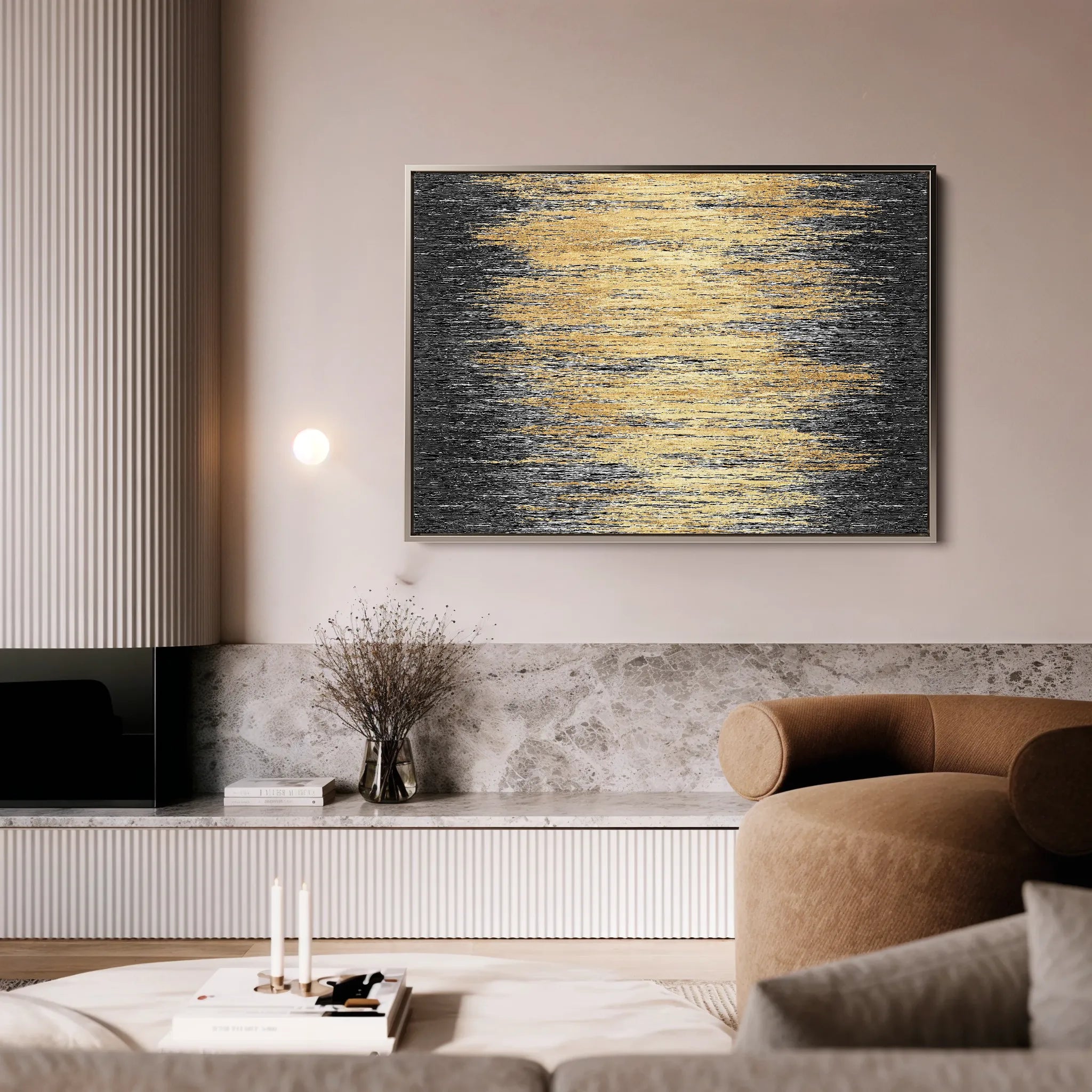 Abstract 030 Canvas Art 18" x 24" / 45 x 60 cm / Black