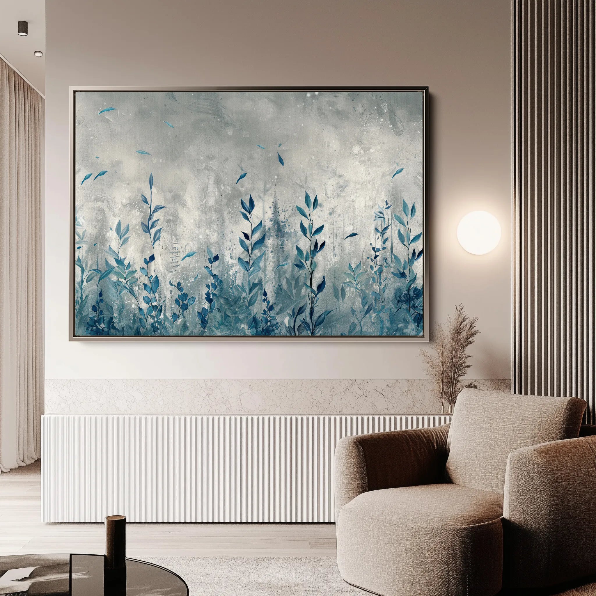Floral 030 Canvas Art 18" x 24" / 45 x 60 cm / Black