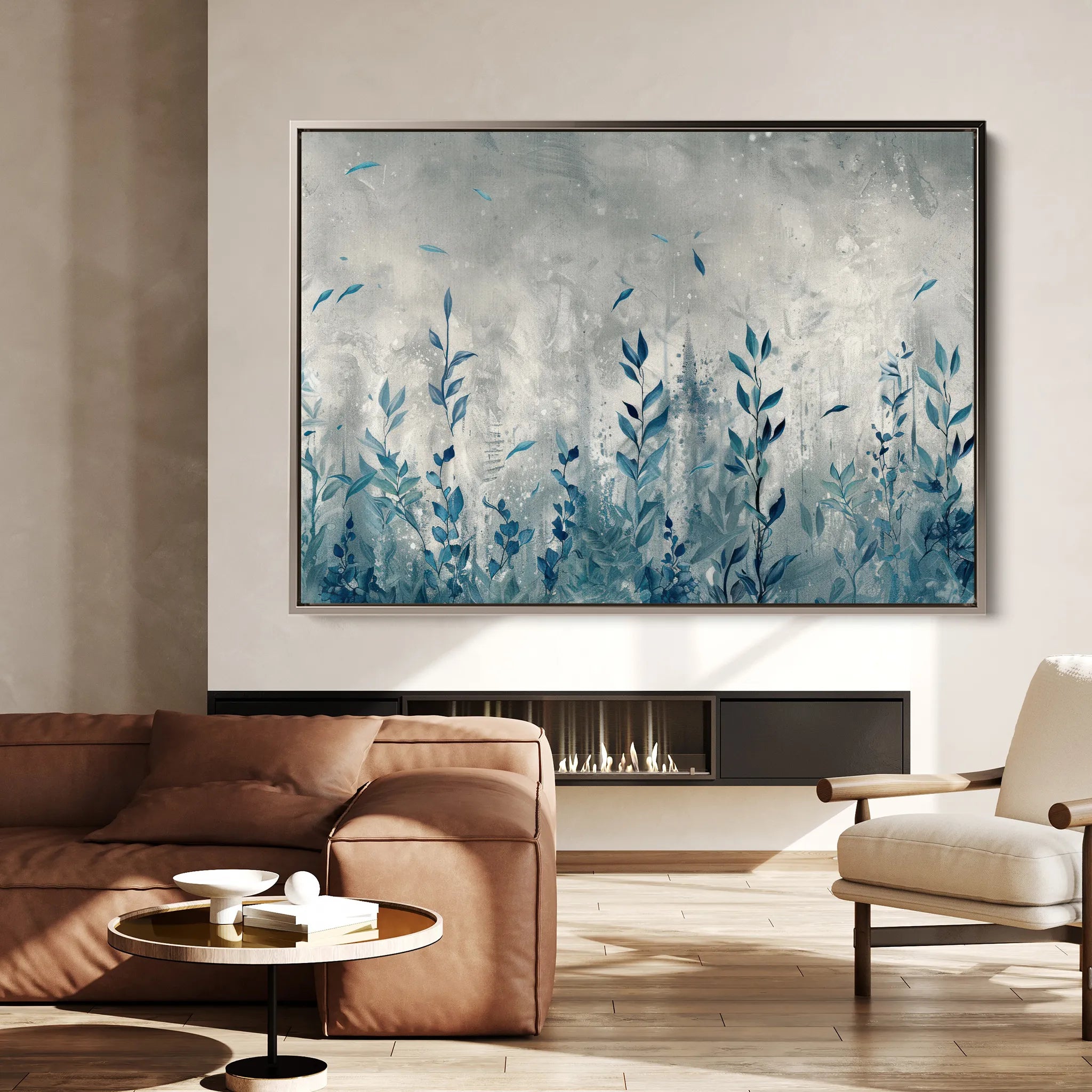 Floral 030 Canvas Art 18" x 24" / 45 x 60 cm / Black