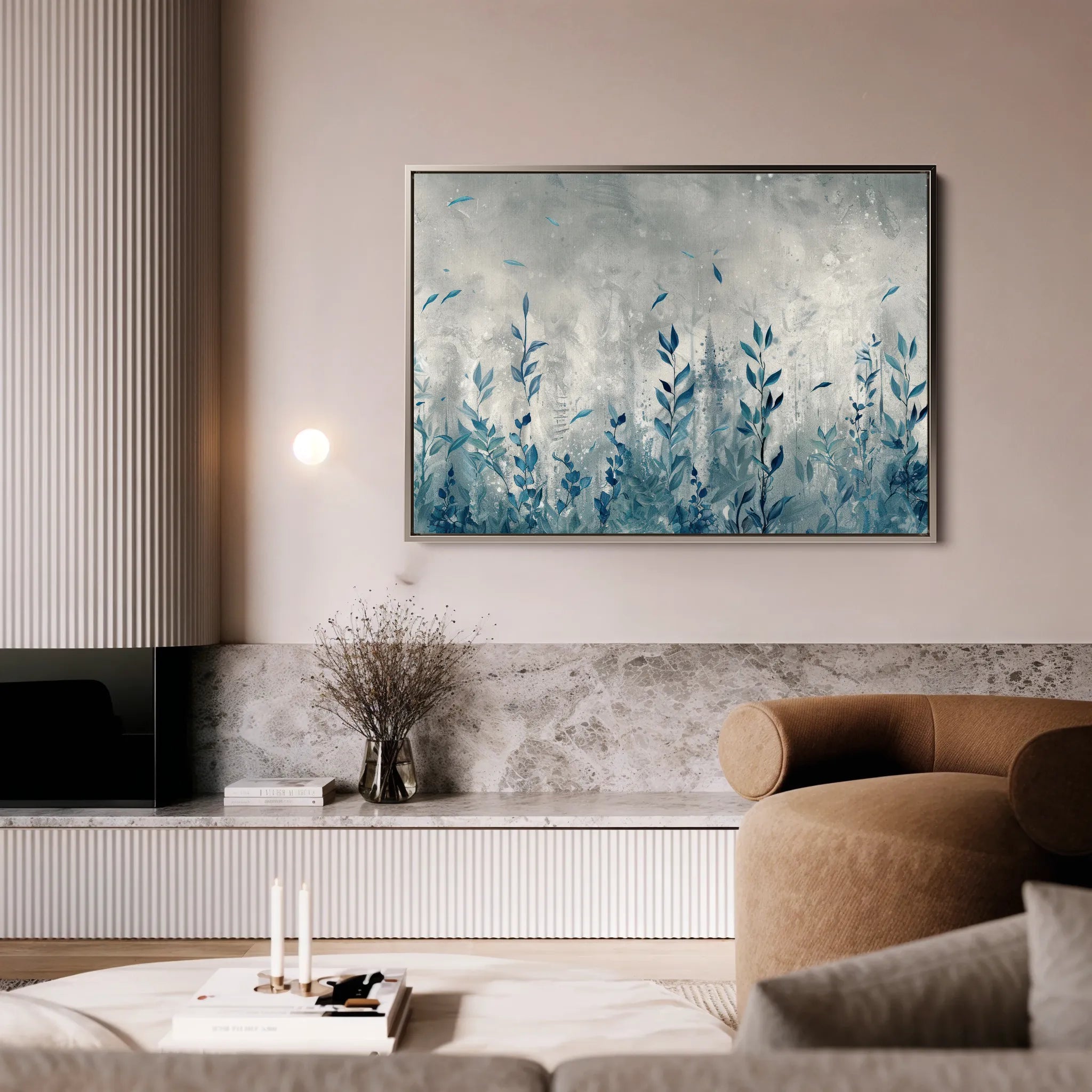 Floral 030 Canvas Art 18" x 24" / 45 x 60 cm / Black