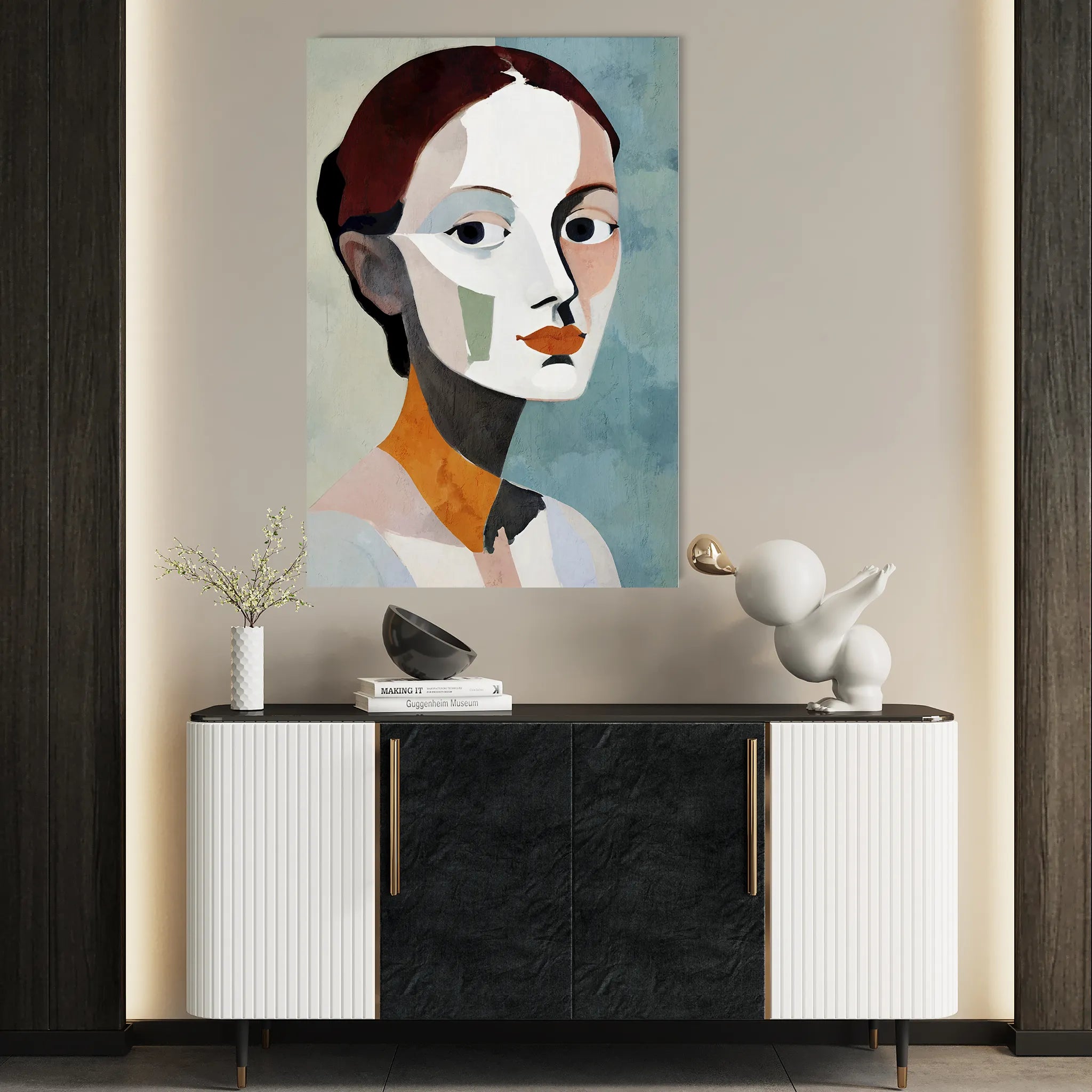 Portrait 030 Canvas Art 18" x 24" / 45 x 60 cm / Black