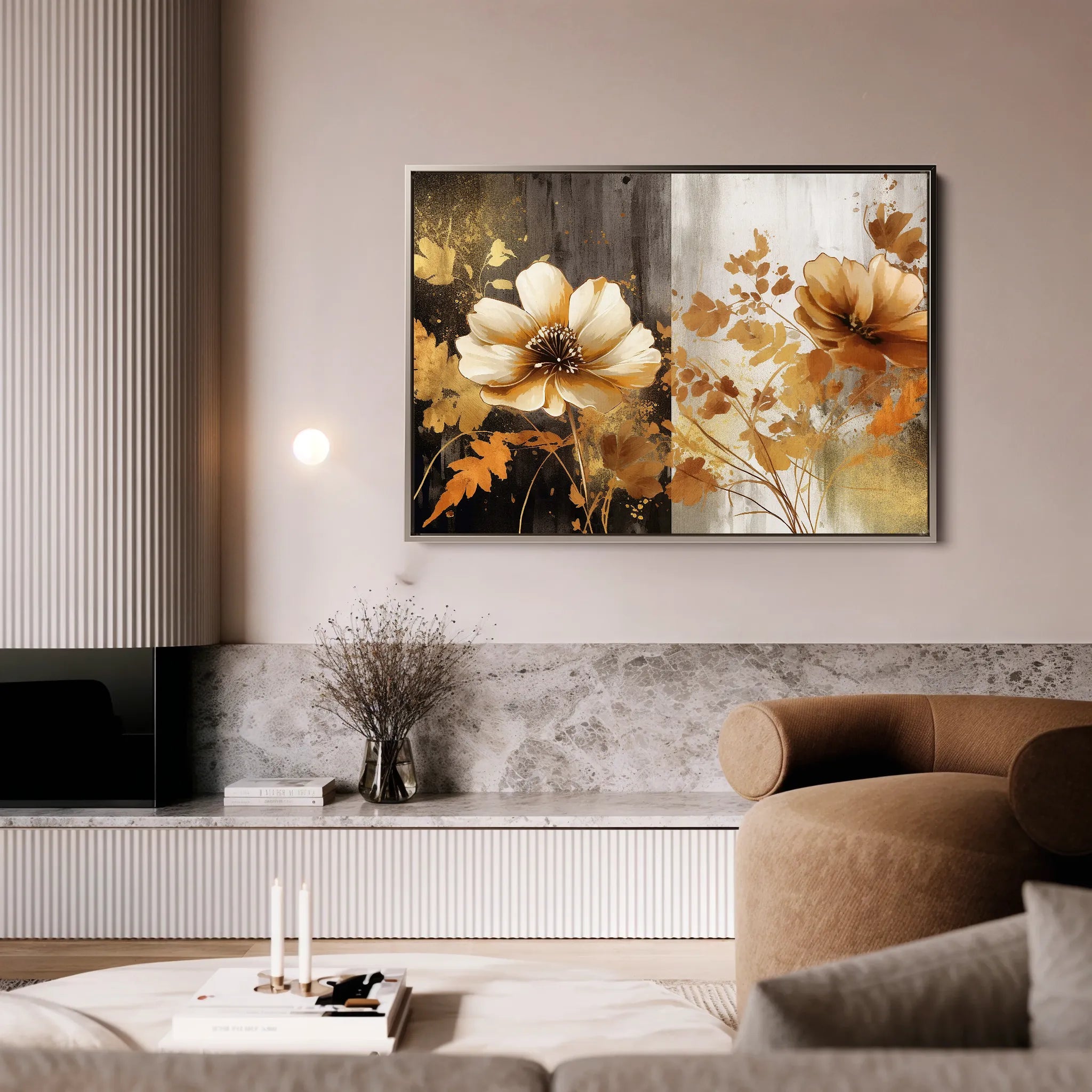 Floral 031 Canvas Art 18" x 24" / 45 x 60 cm / Black