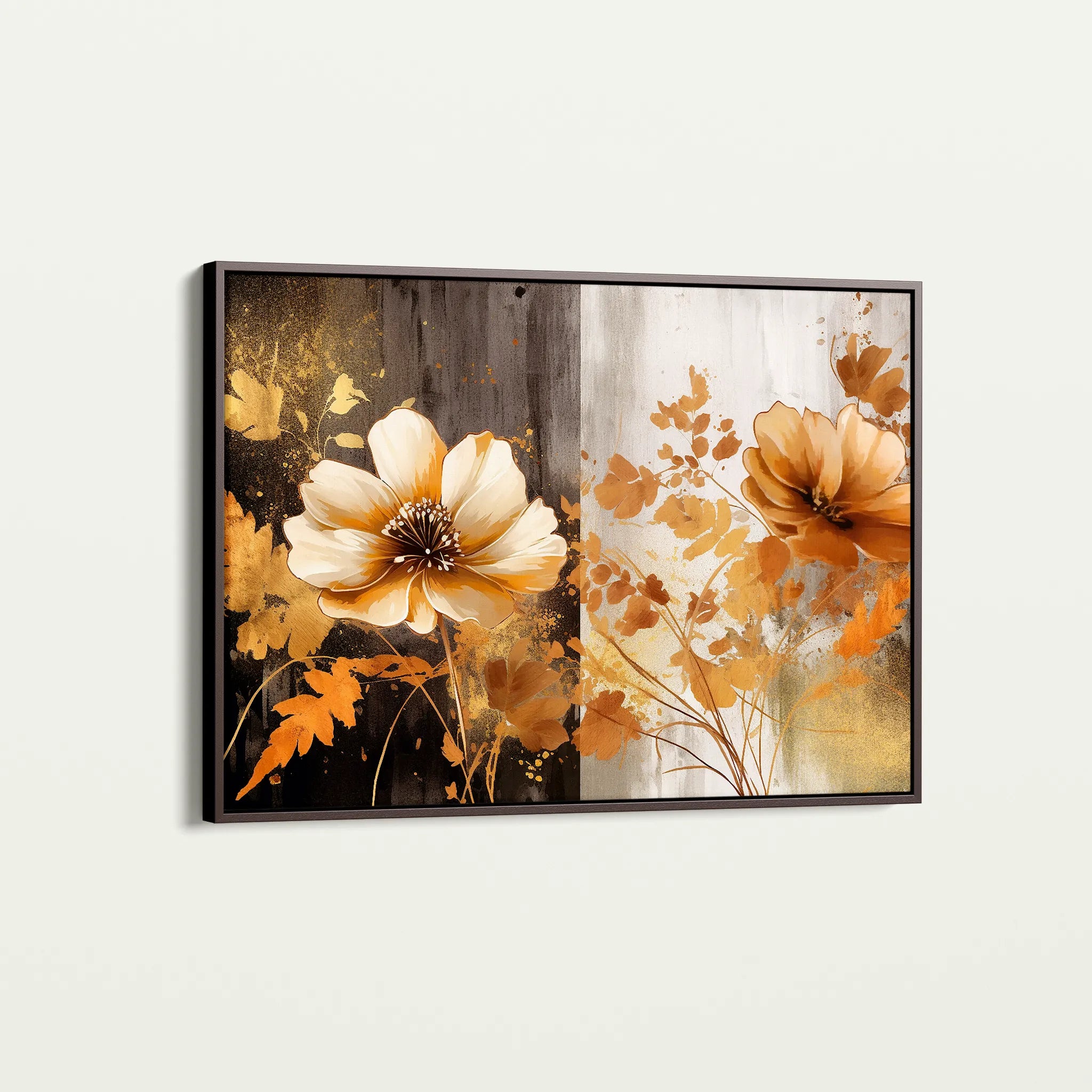 Floral 031 Canvas Art 18" x 24" / 45 x 60 cm / Black