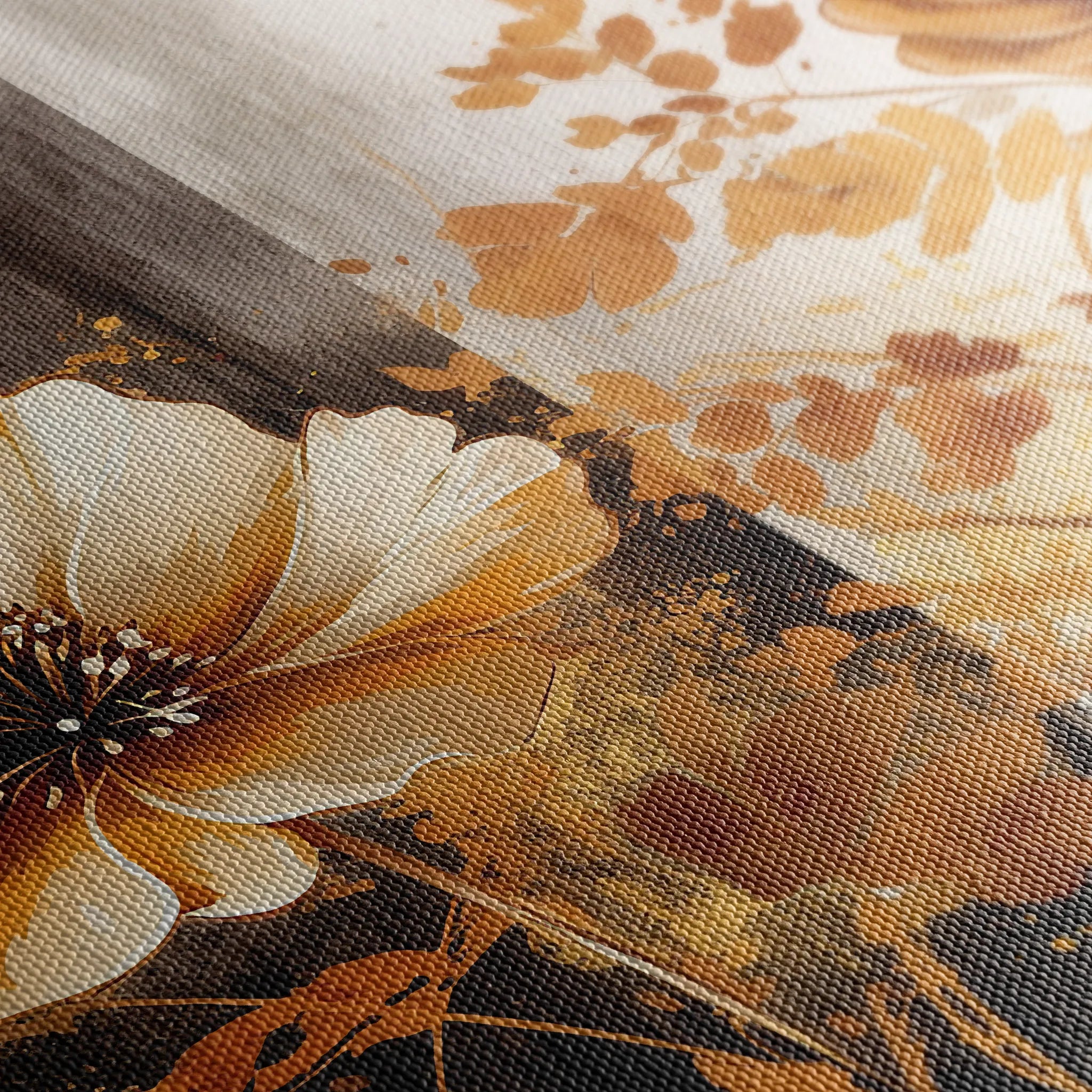 Floral 031 Canvas Art 18" x 24" / 45 x 60 cm / Black