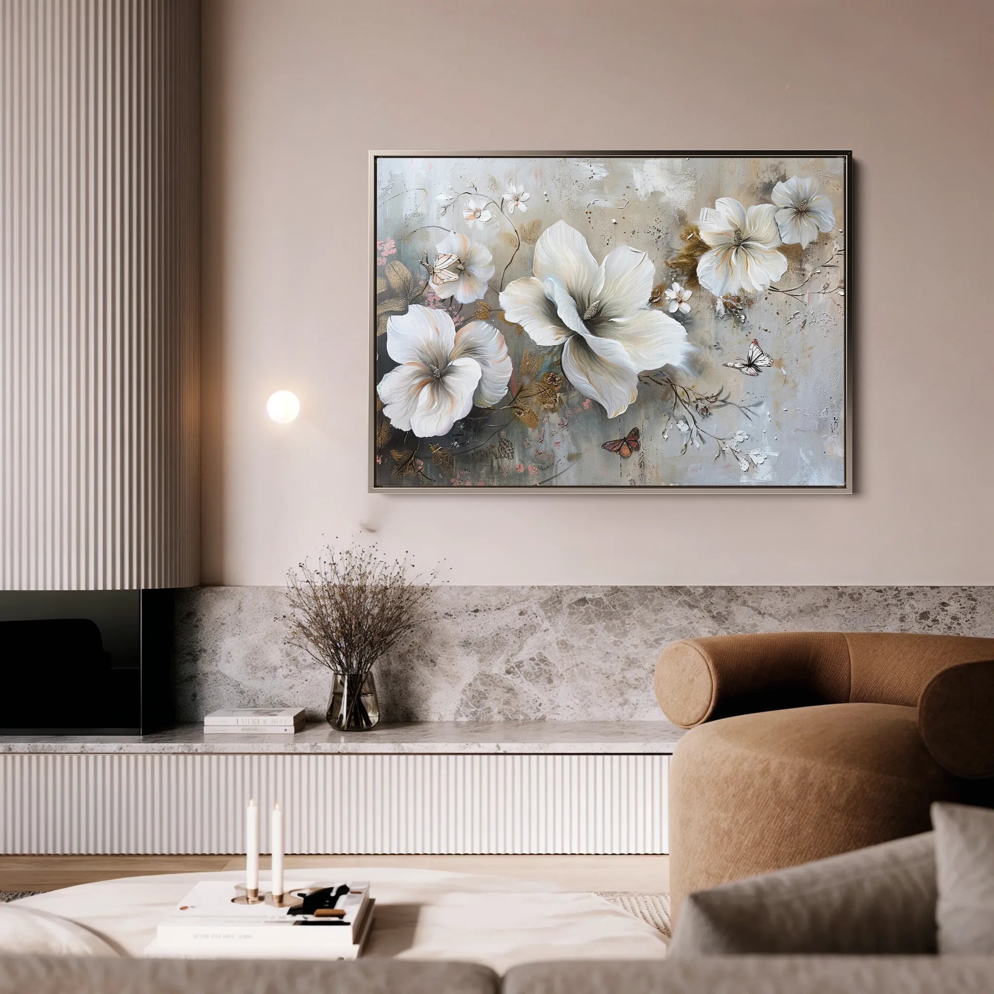 Floral 032 Canvas Art 18" x 24" / 45 x 60 cm / Black