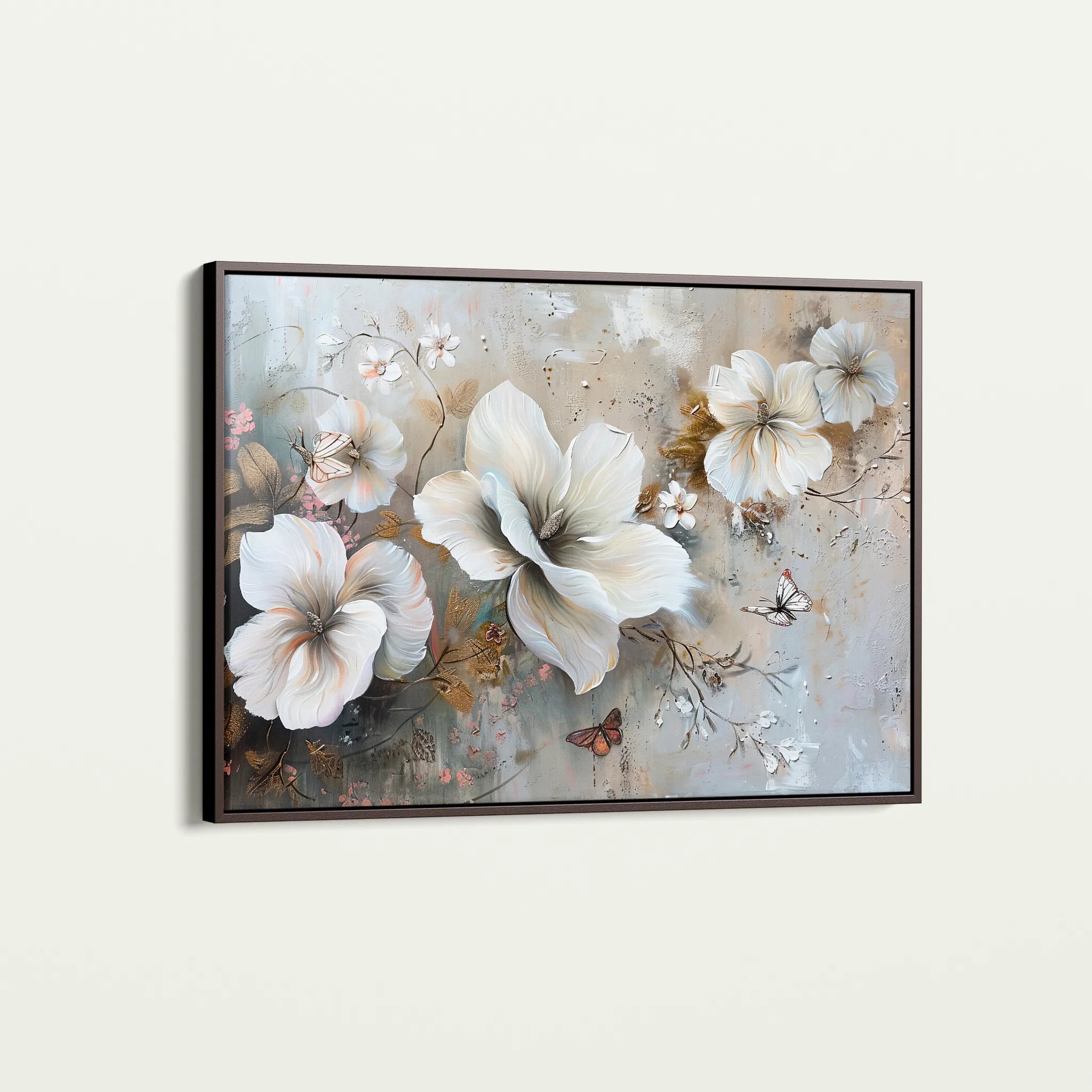 Floral 032 Canvas Art 18" x 24" / 45 x 60 cm / Black