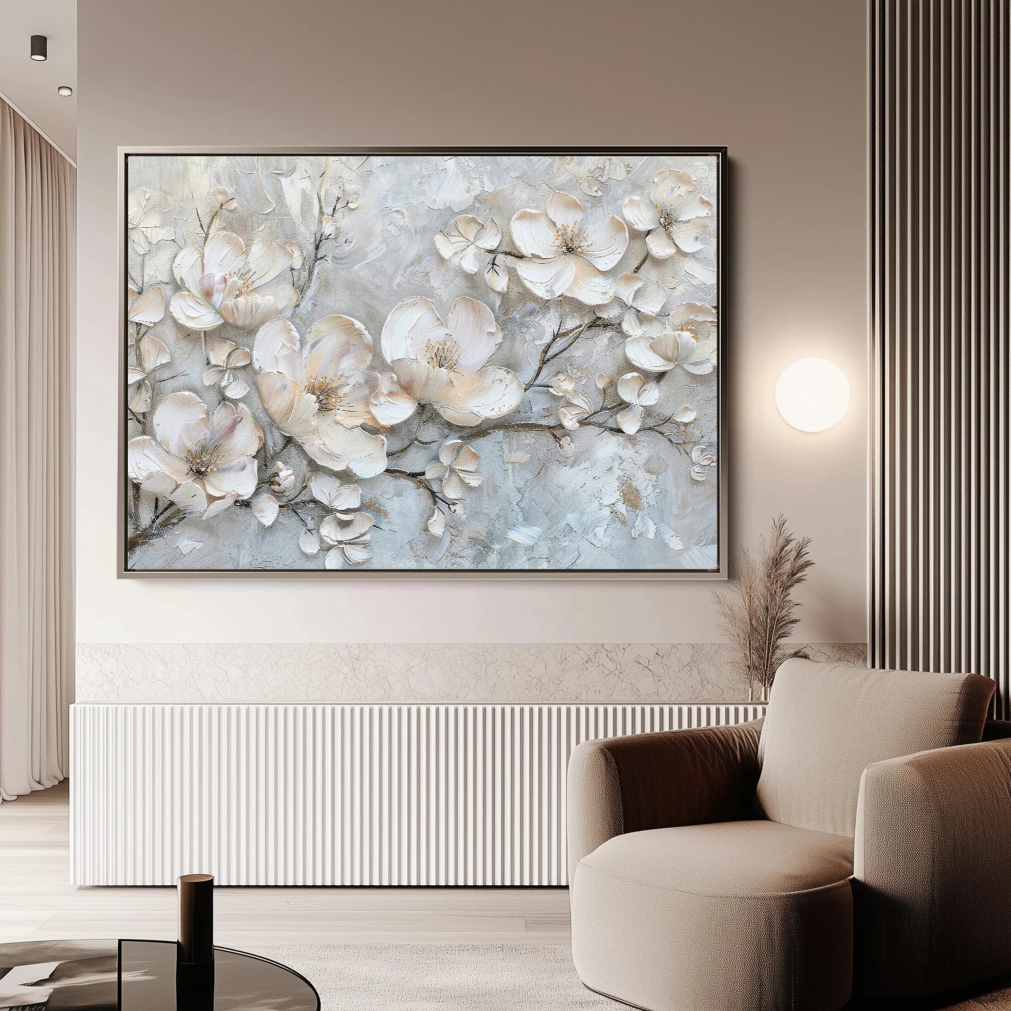 Floral 033 Canvas Art 18" x 24" / 45 x 60 cm / Black