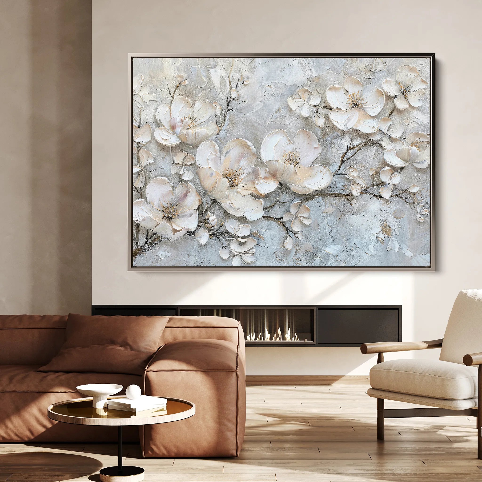 Floral 033 Canvas Art 18" x 24" / 45 x 60 cm / Black