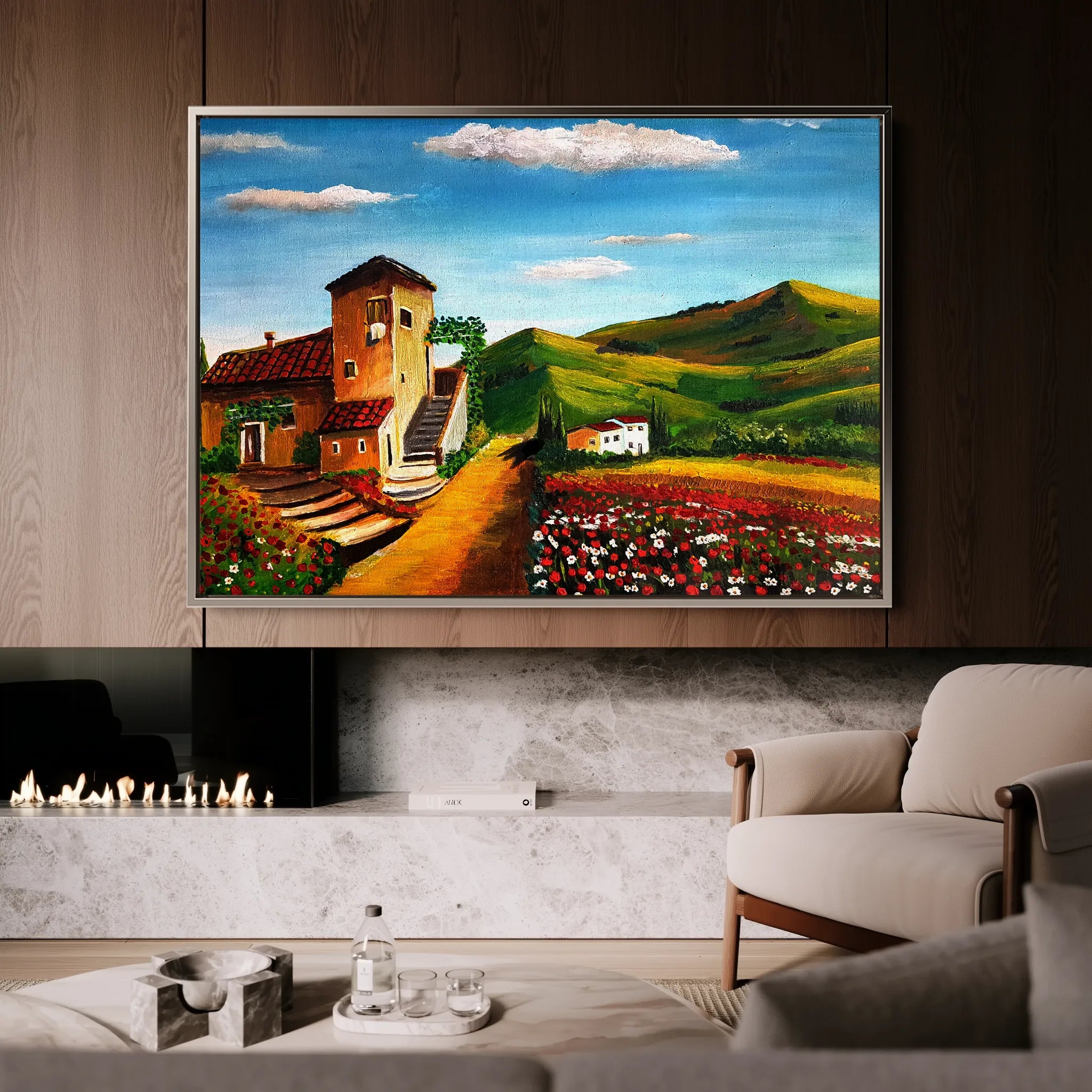 Landscape 033 Canvas Art 18" x 24" / 45 x 60 cm / Black