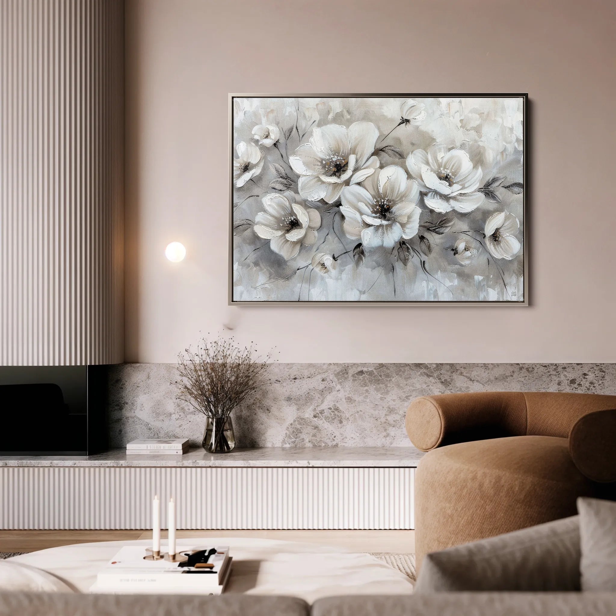 Floral 034 Canvas Art 18" x 24" / 45 x 60 cm / Black