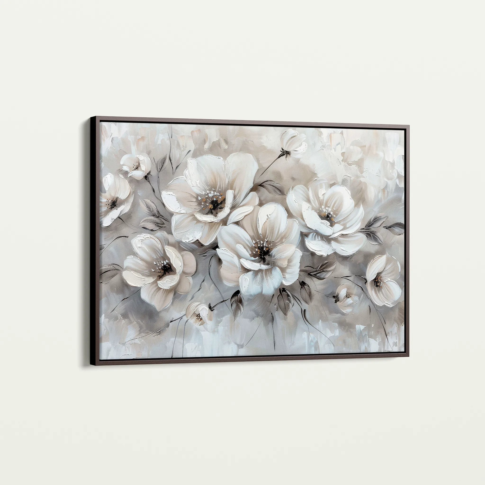 Floral 034 Canvas Art 18" x 24" / 45 x 60 cm / Black