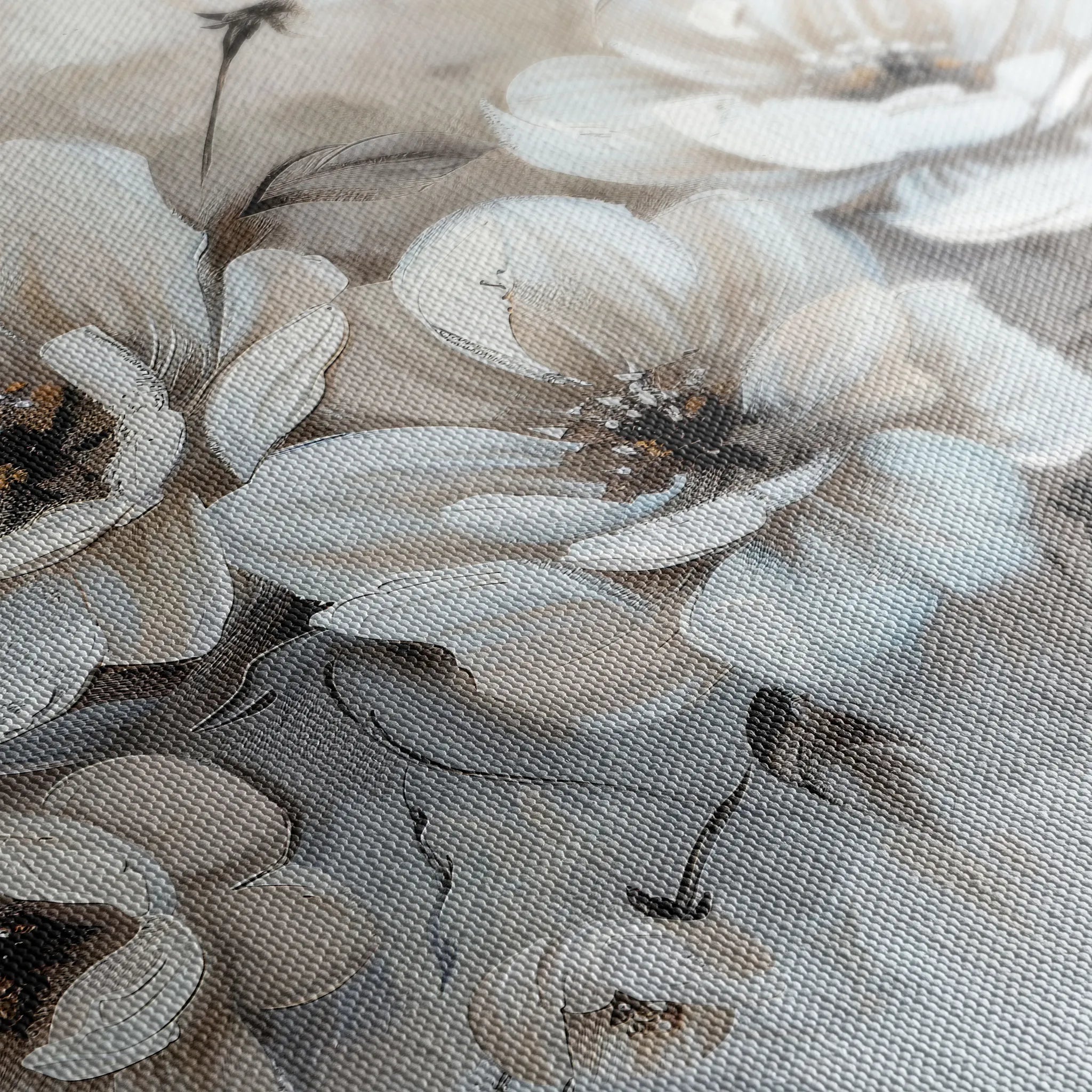 Floral 034 Canvas Art 18" x 24" / 45 x 60 cm / Black
