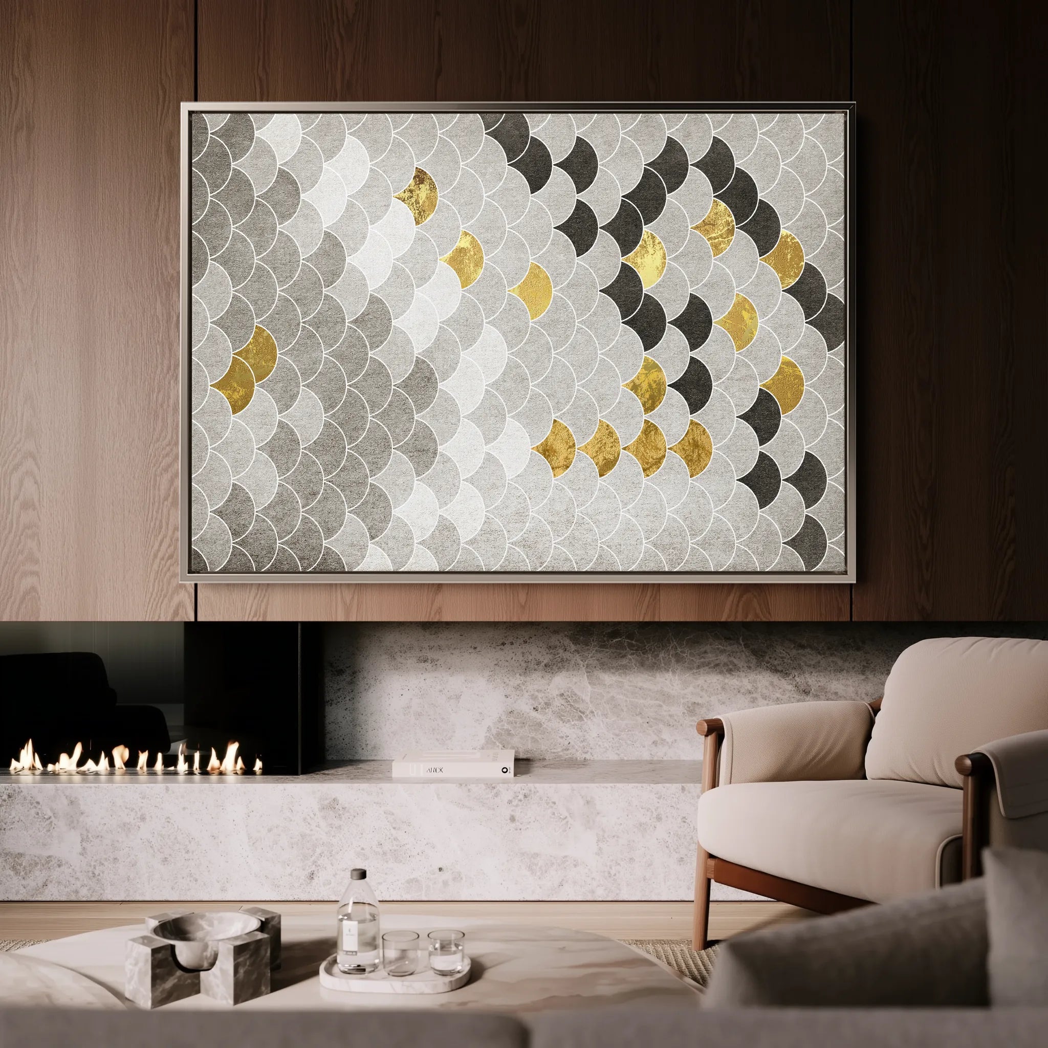 Abstract 035 Canvas Art 18" x 24" / 45 x 60 cm / Black