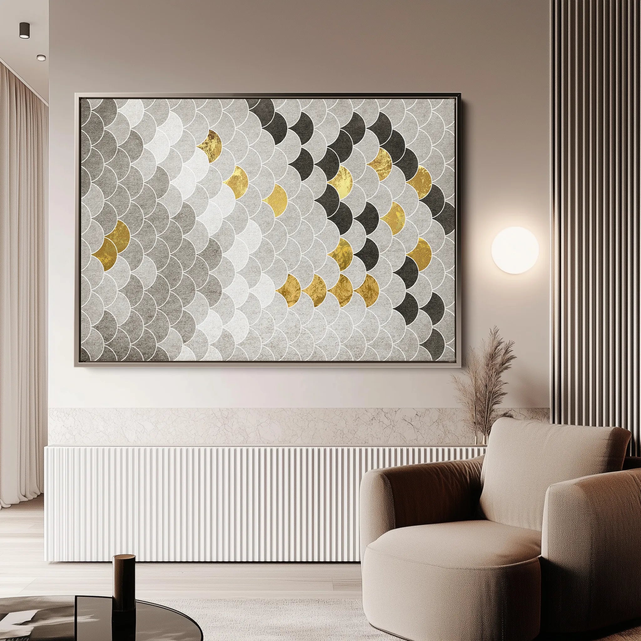 Abstract 035 Canvas Art 18" x 24" / 45 x 60 cm / Black