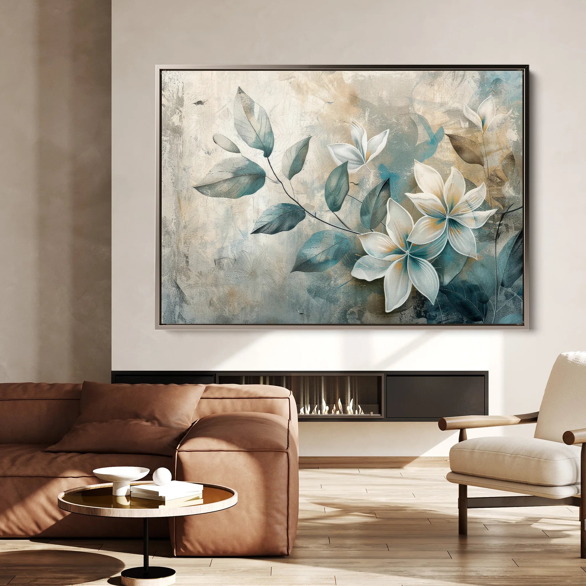 Floral 035 Canvas Art 18" x 24" / 45 x 60 cm / Black