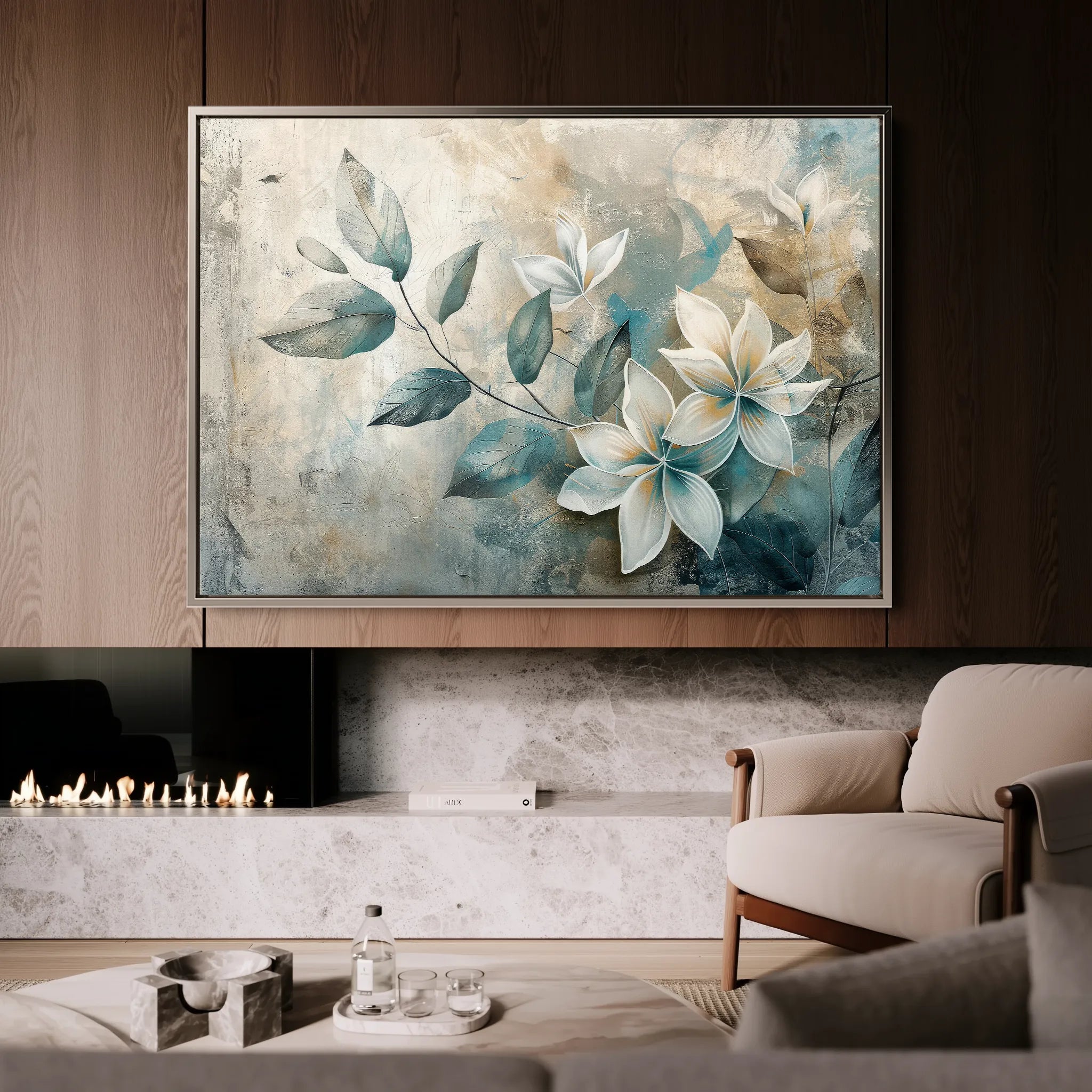 Floral 035 Canvas Art 18" x 24" / 45 x 60 cm / Black