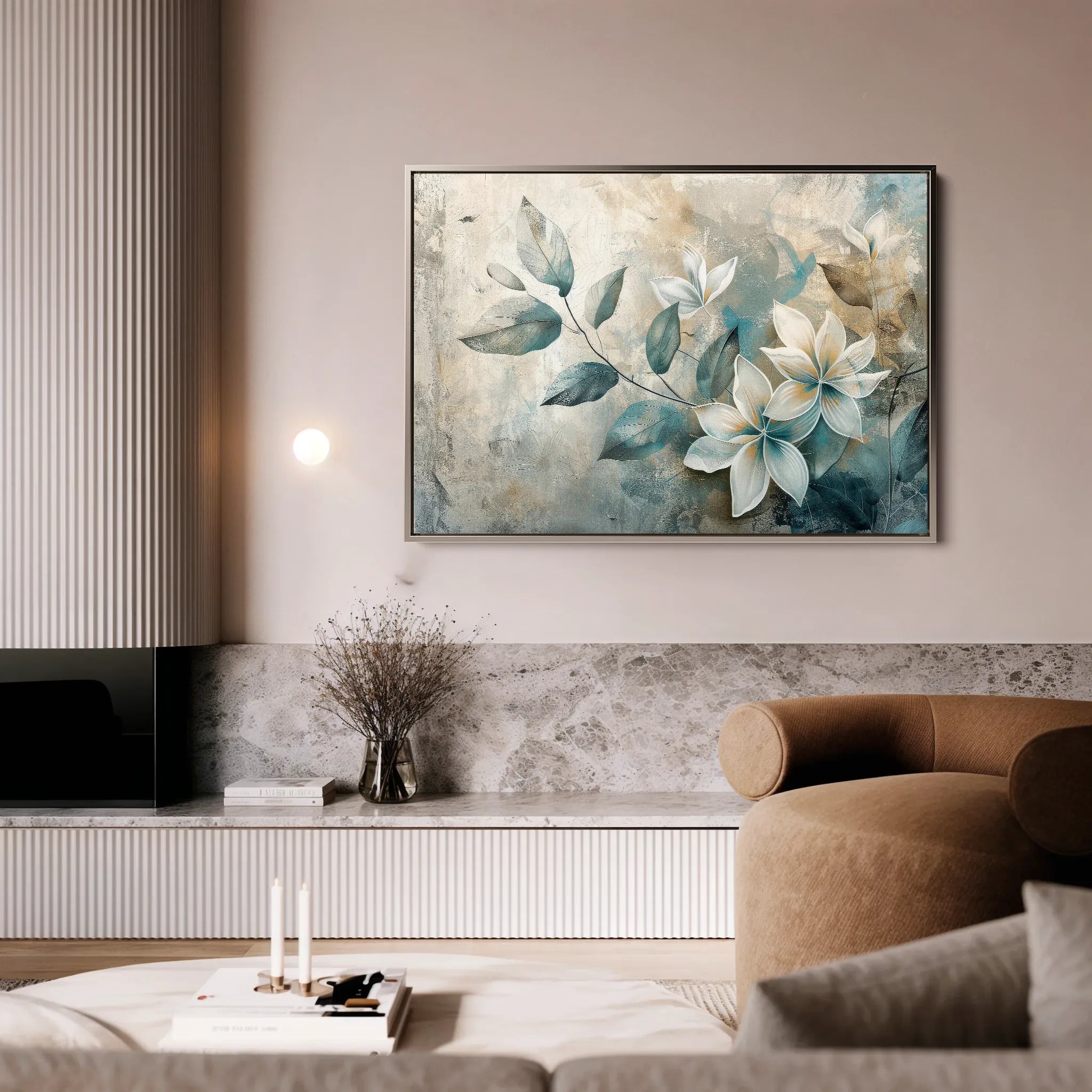 Floral 035 Canvas Art 18" x 24" / 45 x 60 cm / Black
