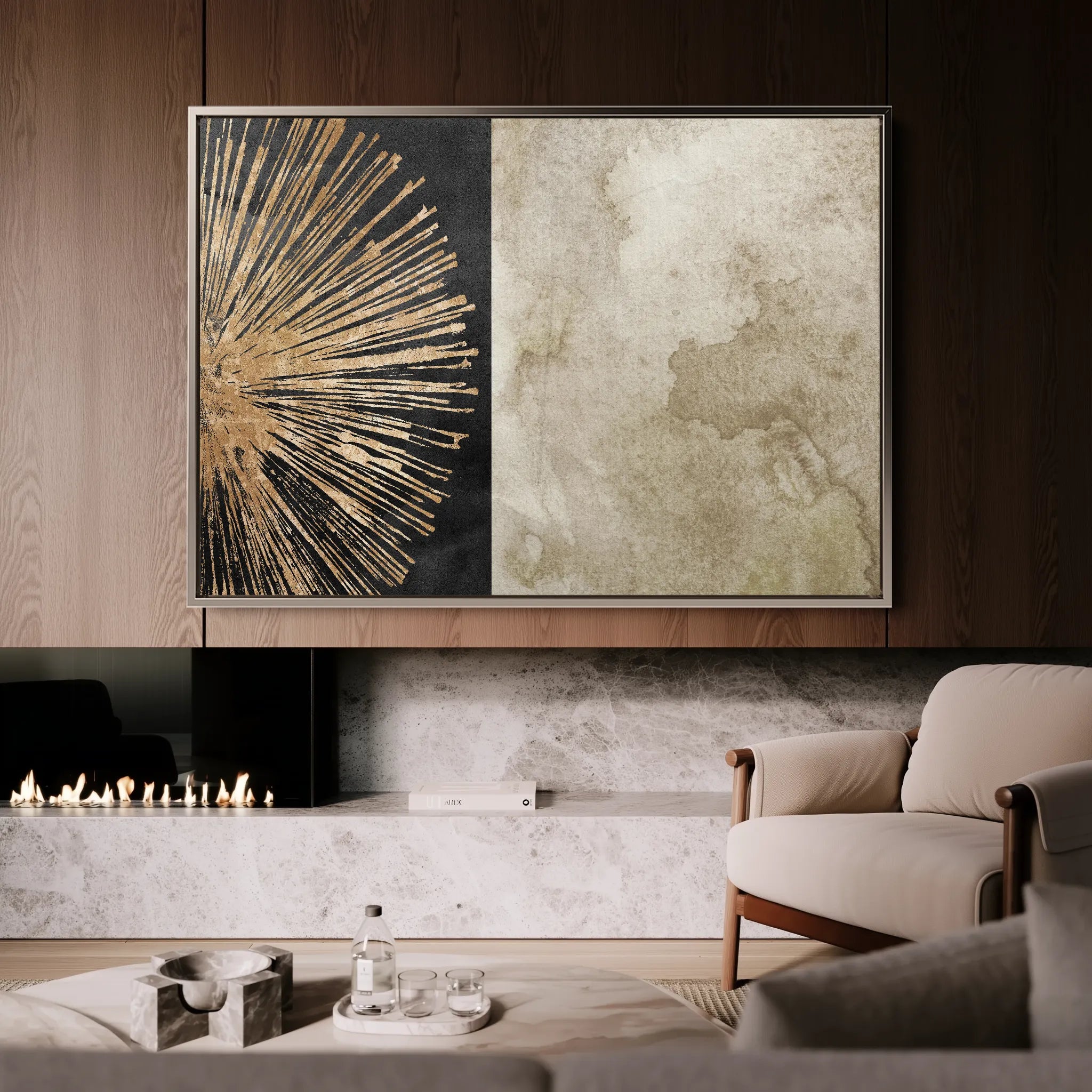 Abstract 036 Canvas Art 18" x 24" / 45 x 60 cm / Black