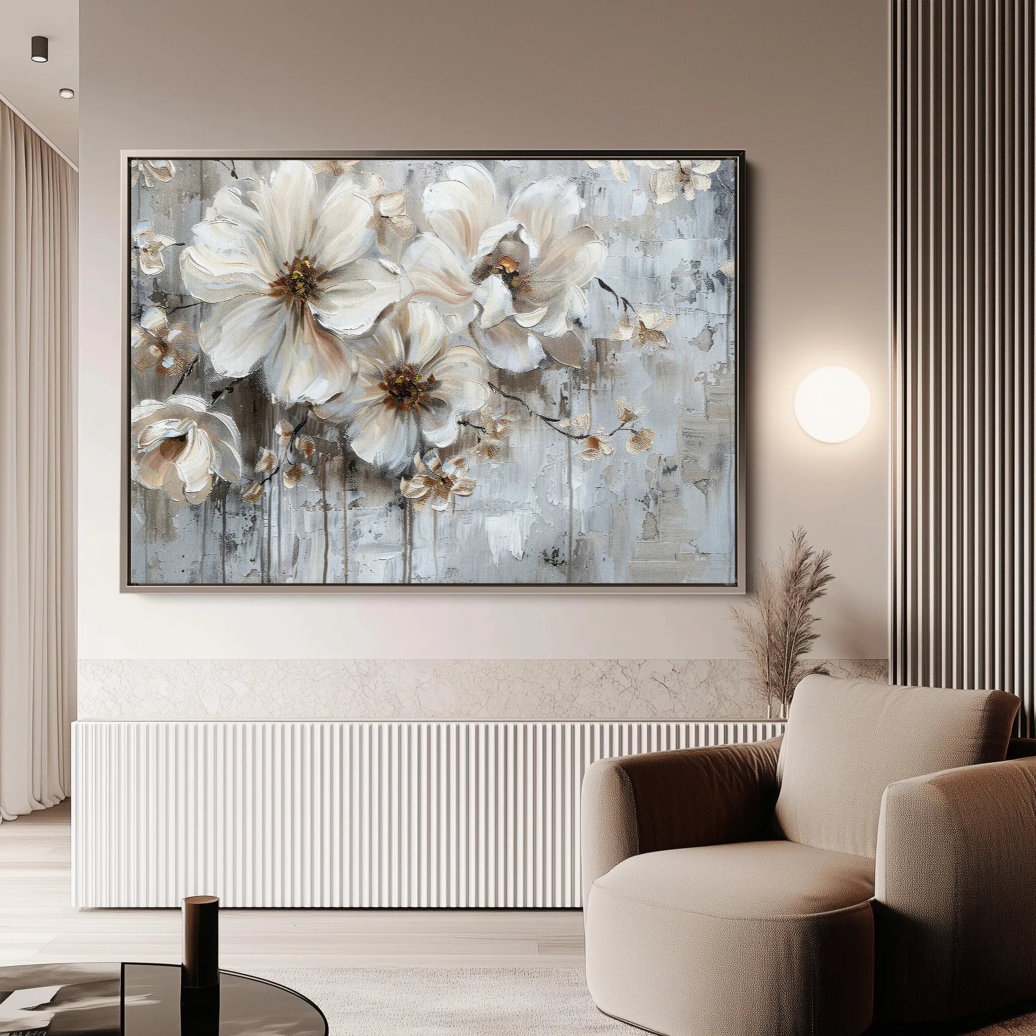 Floral 036 Canvas Art 18" x 24" / 45 x 60 cm / Black