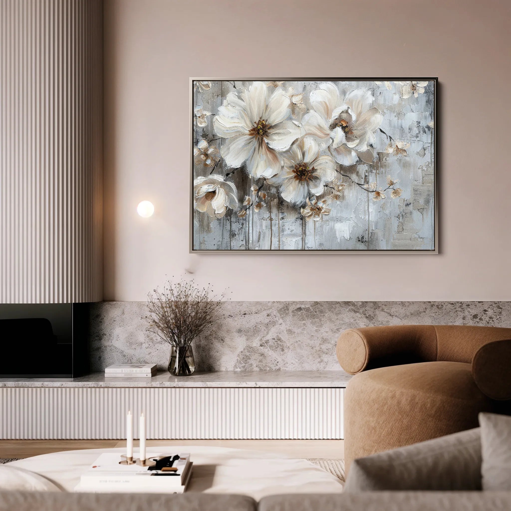Floral 036 Canvas Art 18" x 24" / 45 x 60 cm / Black