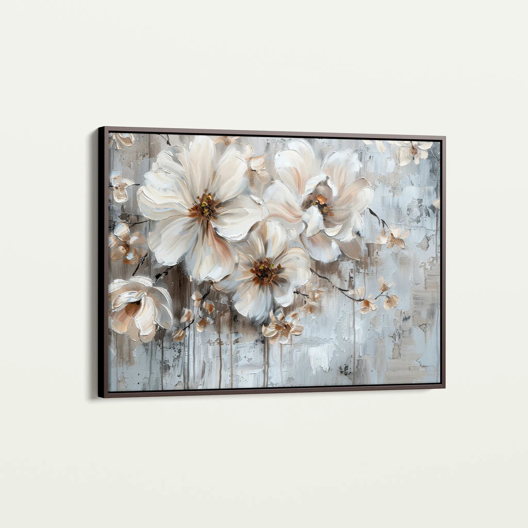 Floral 036 Canvas Art 18" x 24" / 45 x 60 cm / Black