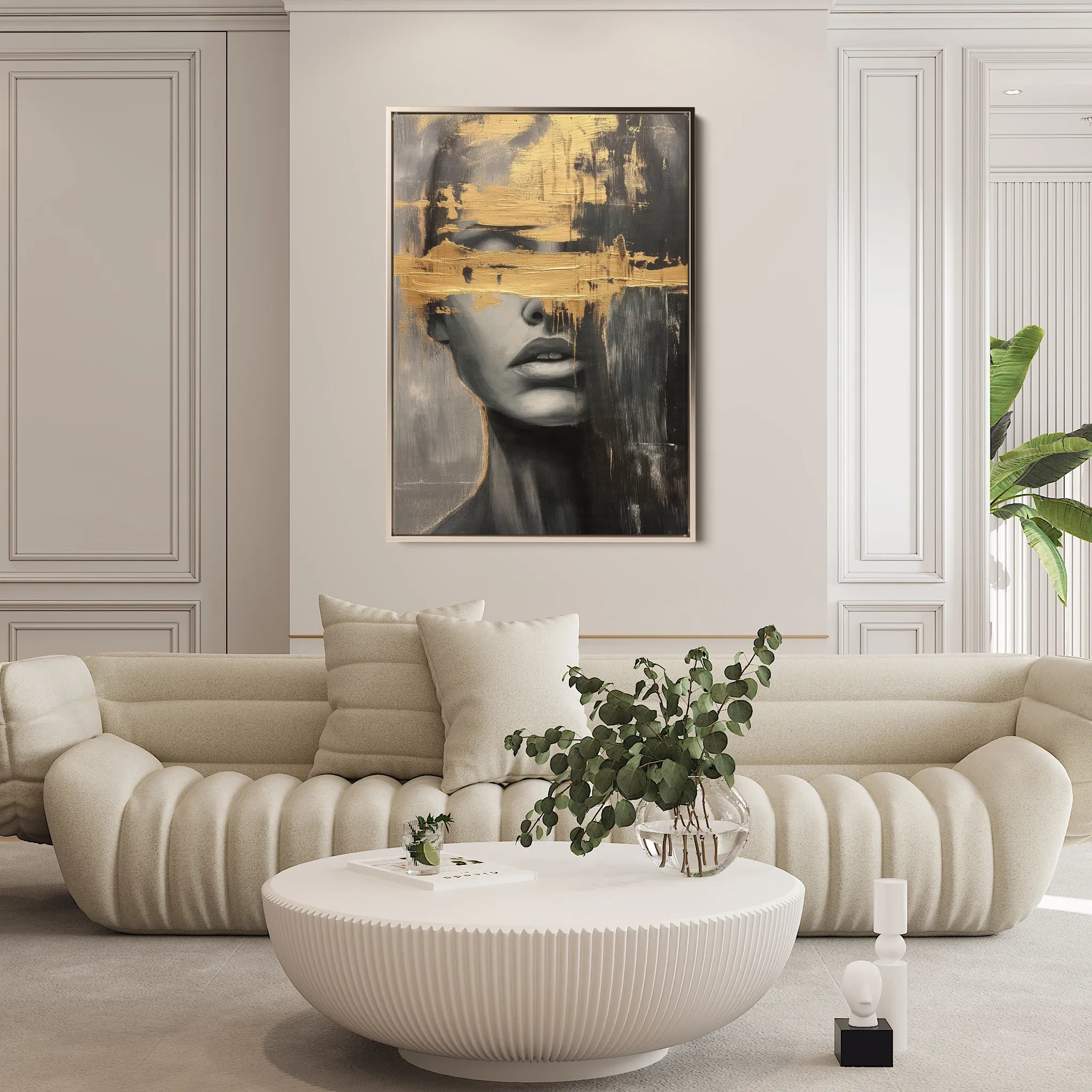 Portrait 036 Canvas Art 18" x 24" / 45 x 60 cm / Black