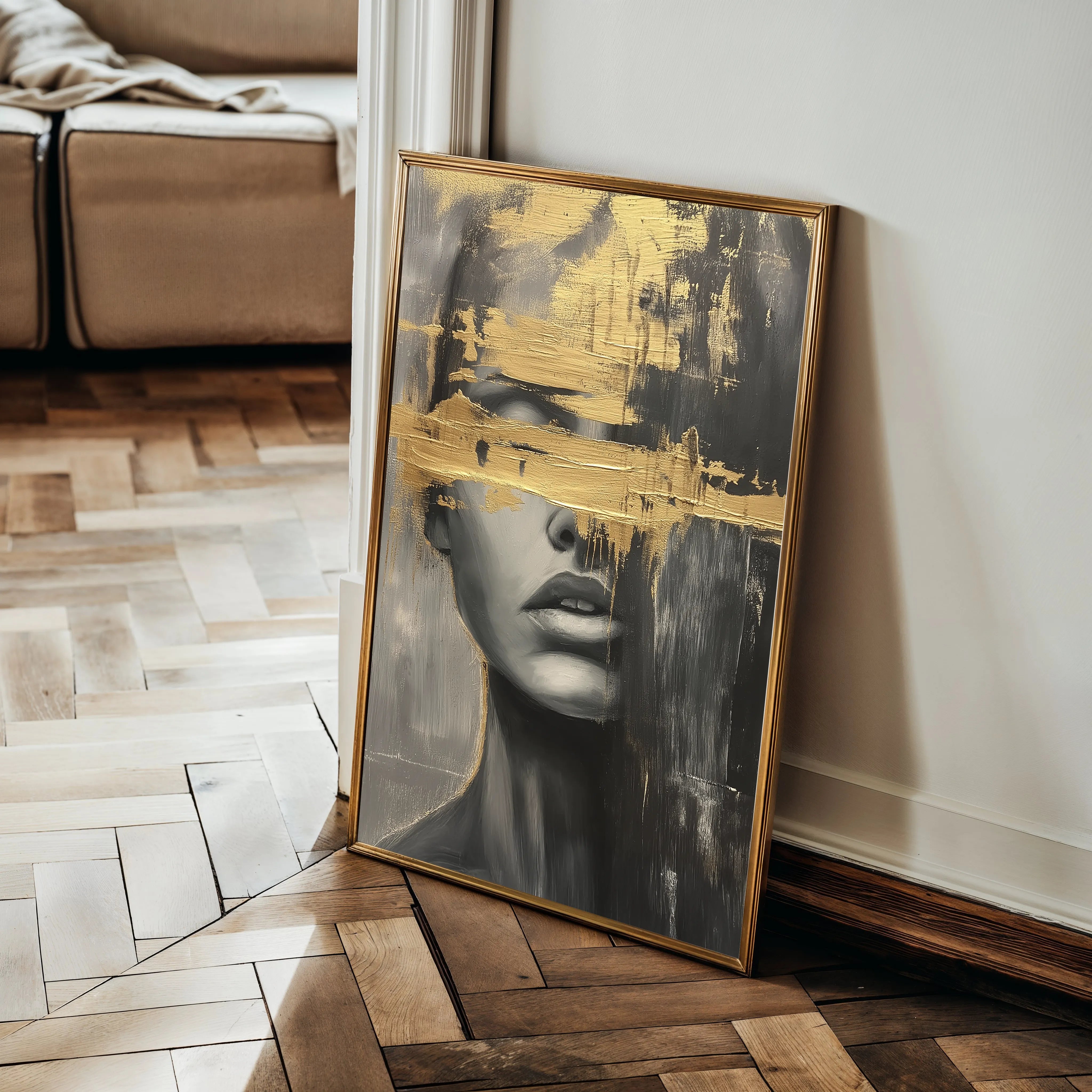 Portrait 036 Canvas Art 18" x 24" / 45 x 60 cm / Black