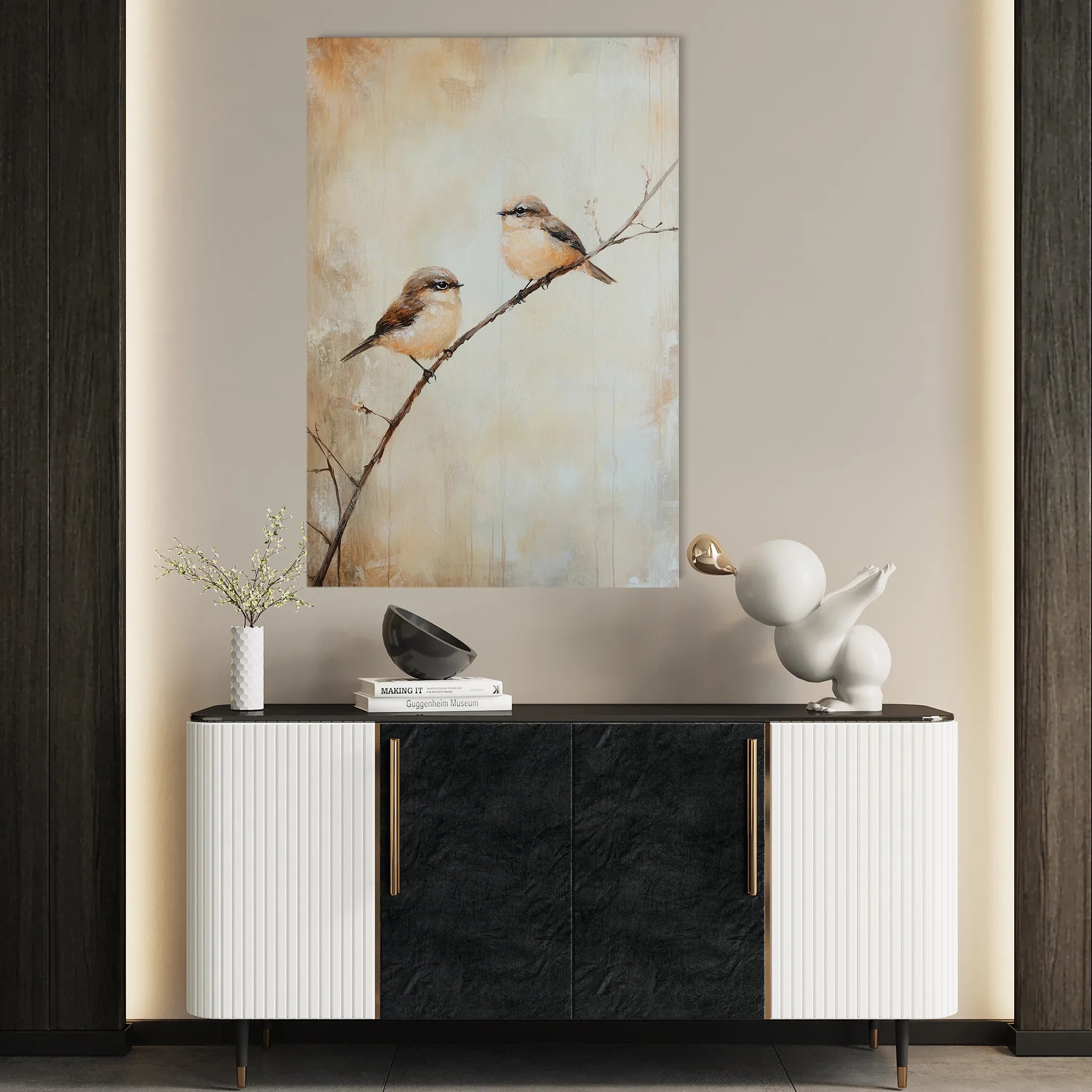 Animals 037 Canvas Art 18" x 24" / 45 x 60 cm / Black
