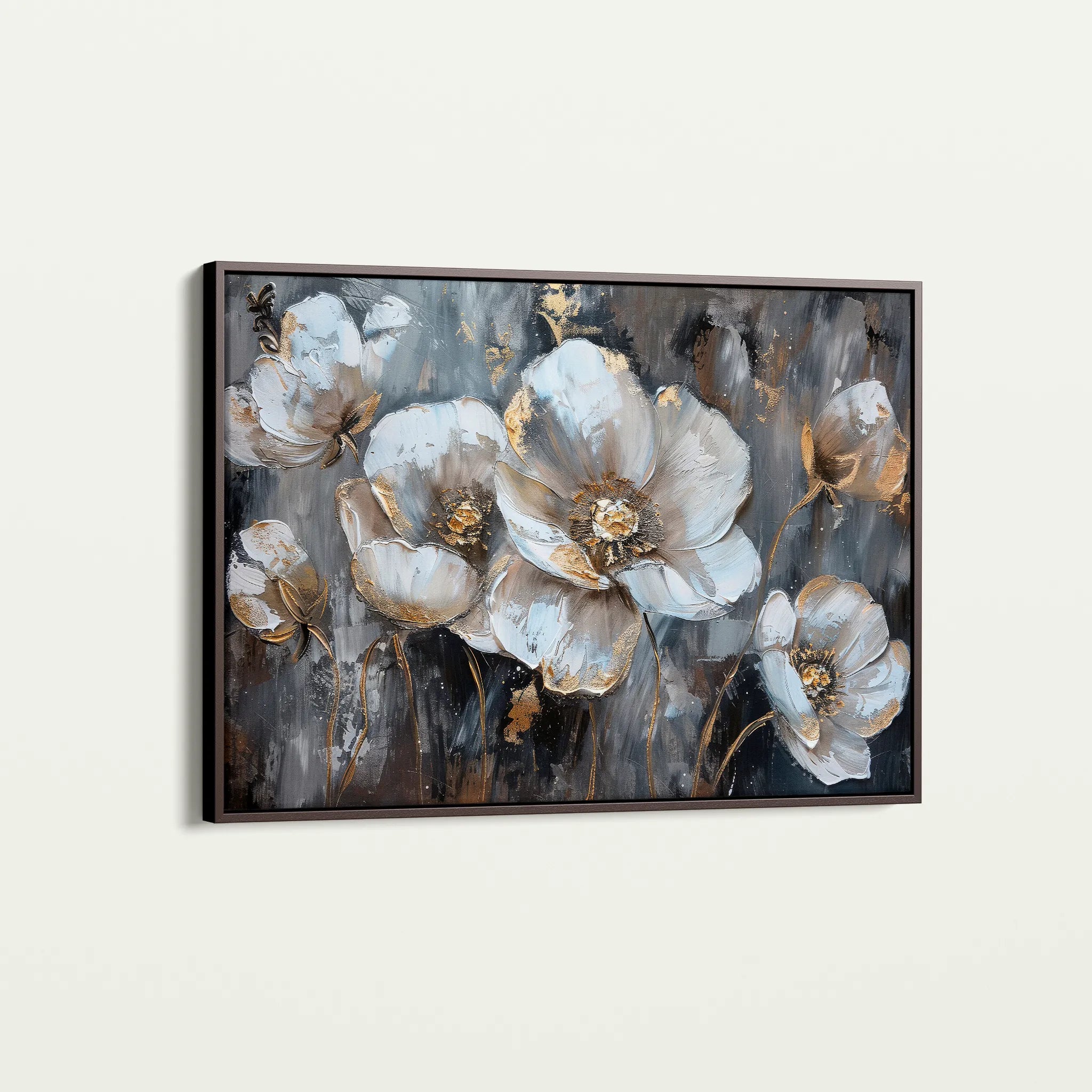 Floral 037 Canvas Art 18" x 24" / 45 x 60 cm / Black