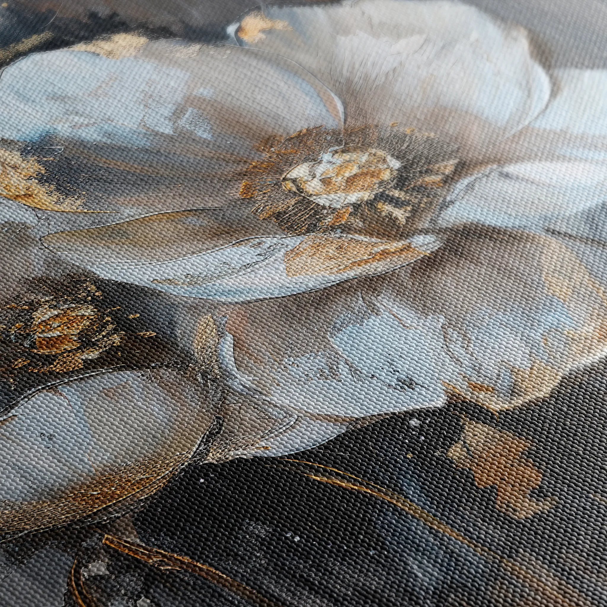 Floral 037 Canvas Art 18" x 24" / 45 x 60 cm / Black