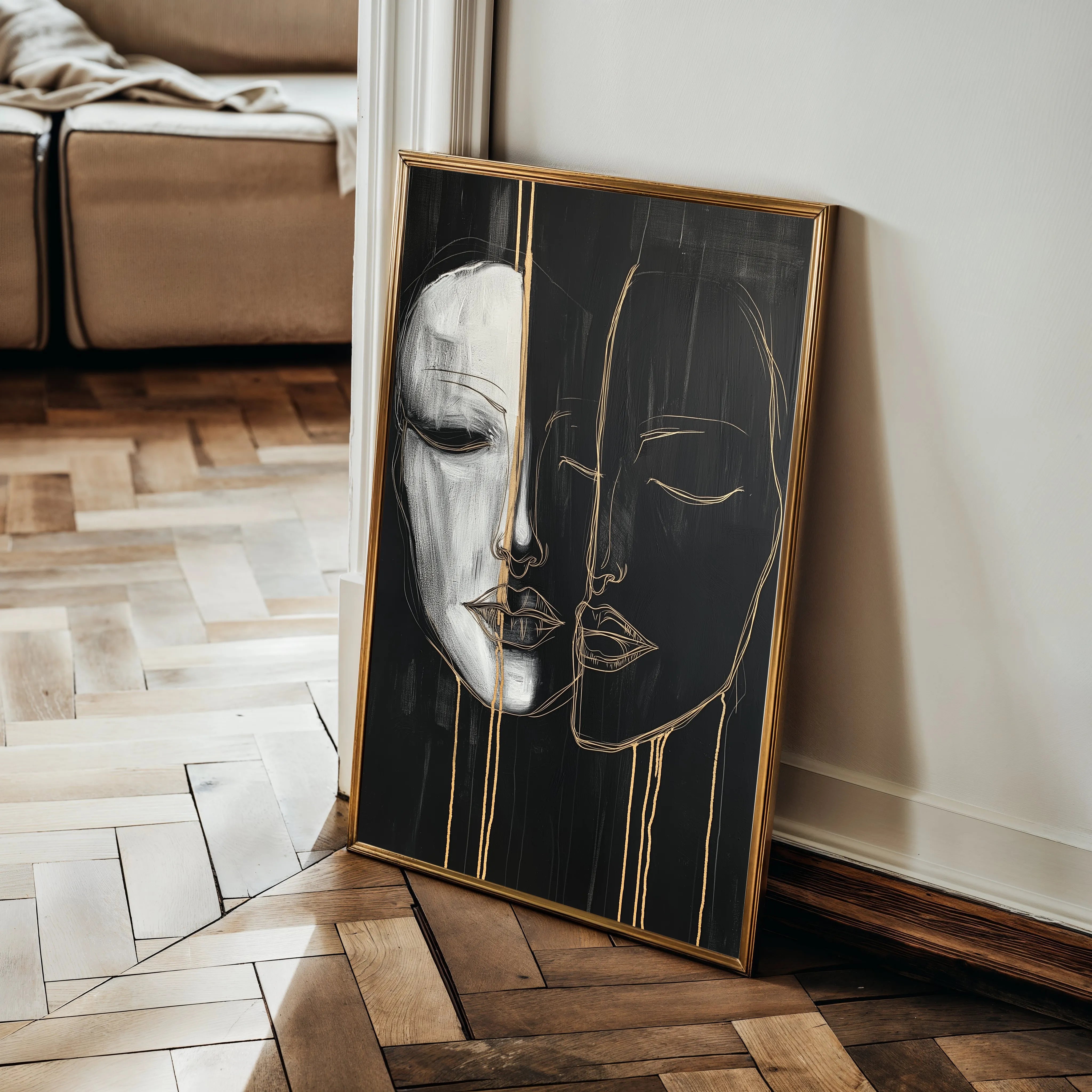 Portrait 037 Canvas Art 18" x 24" / 45 x 60 cm / Black