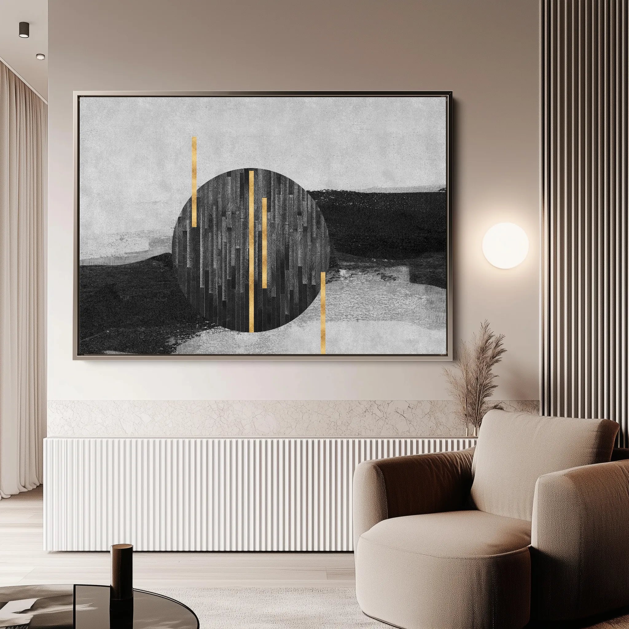 Abstract 038 Canvas Art 18" x 24" / 45 x 60 cm / Black