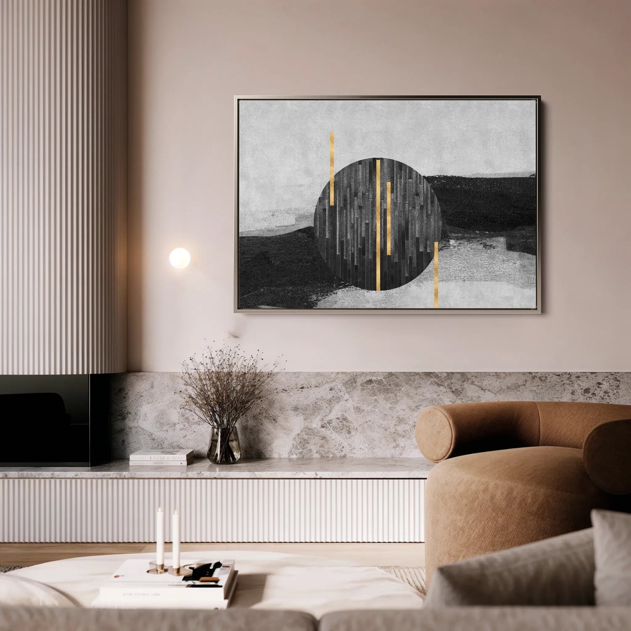 Abstract 038 Canvas Art 18" x 24" / 45 x 60 cm / Black