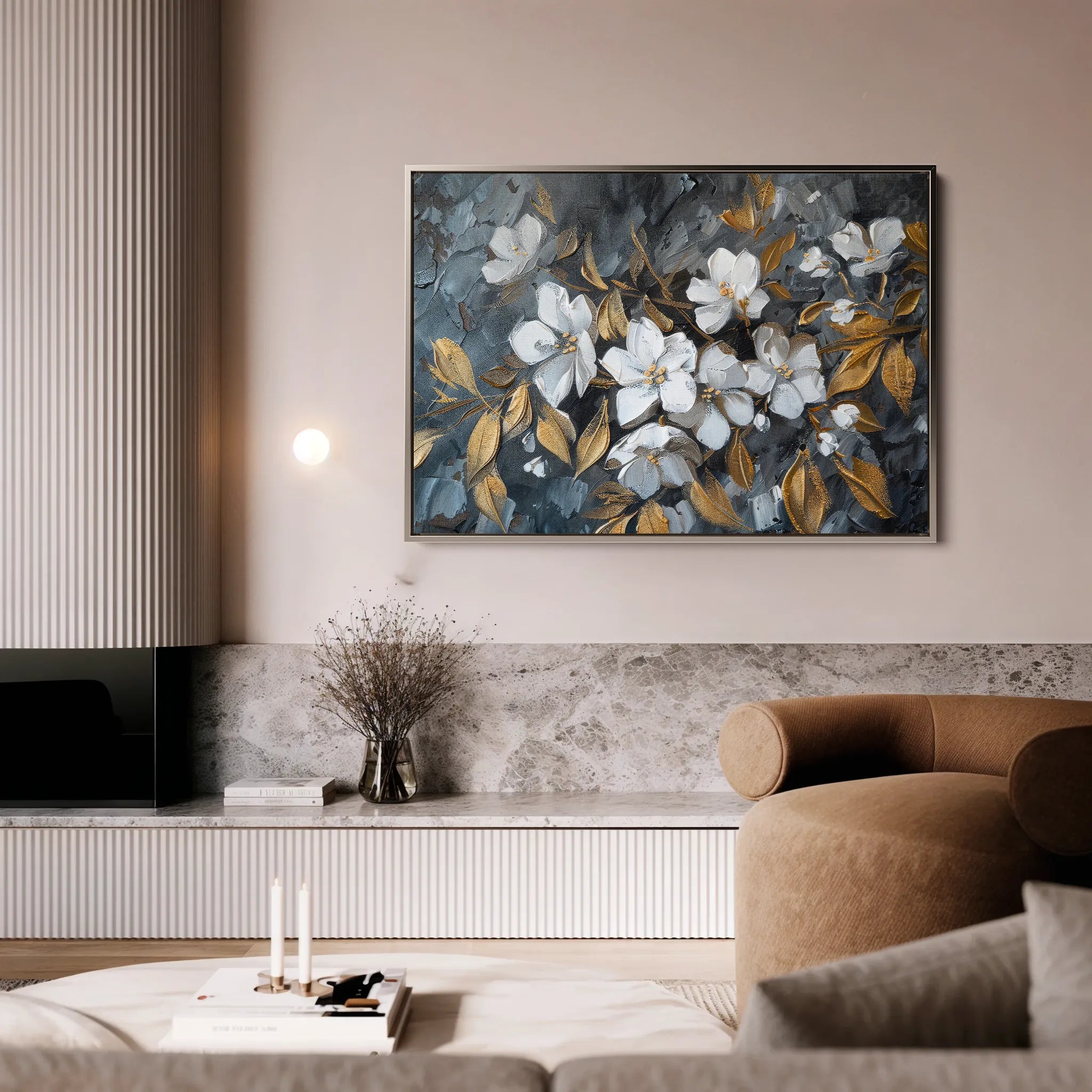Floral 038 Canvas Art 18" x 24" / 45 x 60 cm / Black