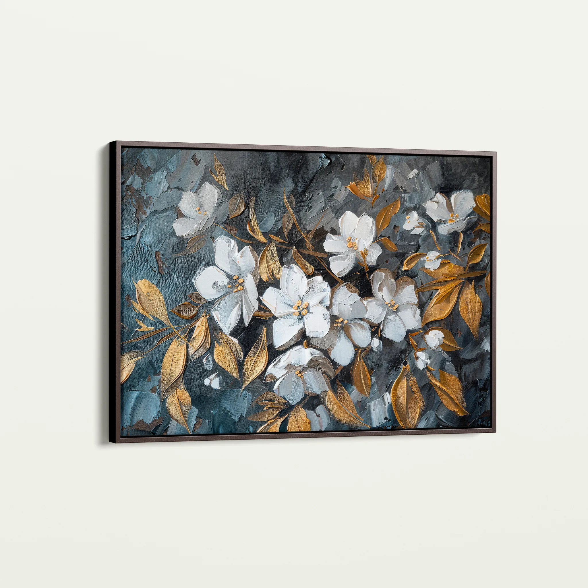 Floral 038 Canvas Art 18" x 24" / 45 x 60 cm / Black