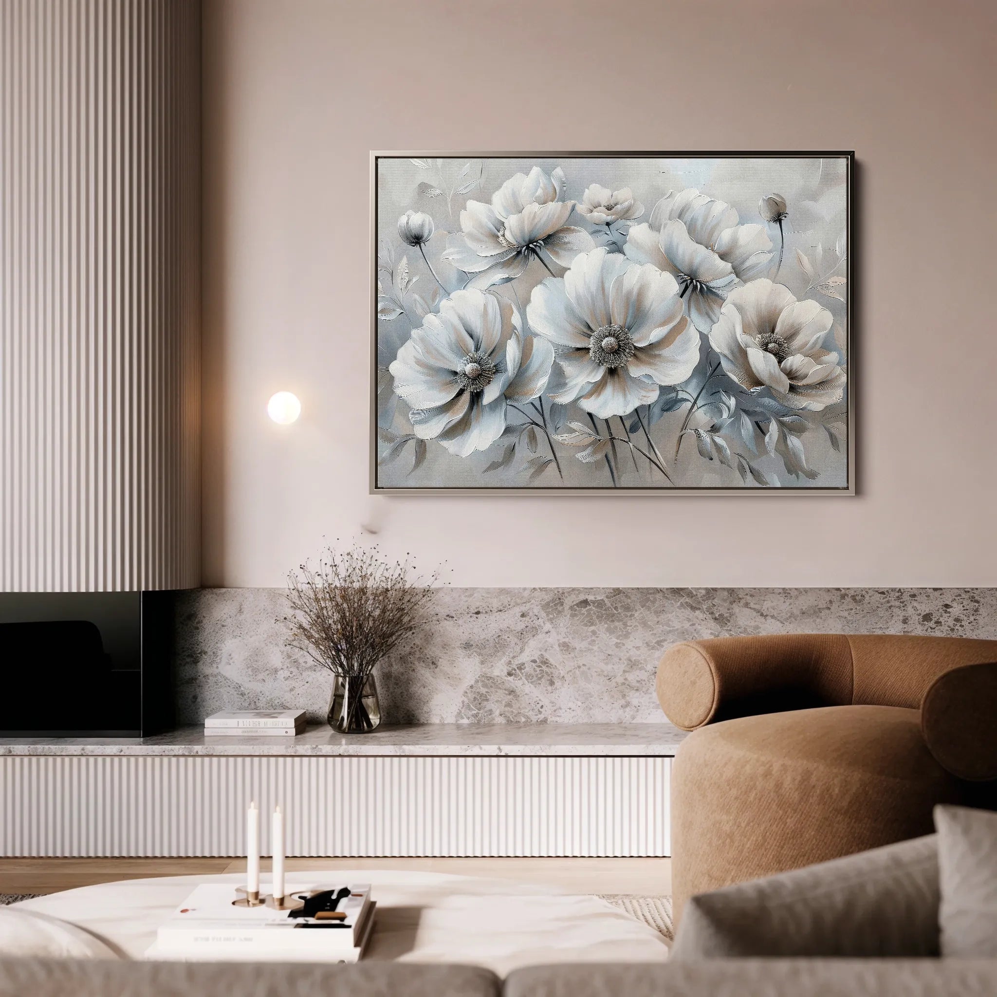 Floral 039 Canvas Art 18" x 24" / 45 x 60 cm / Black