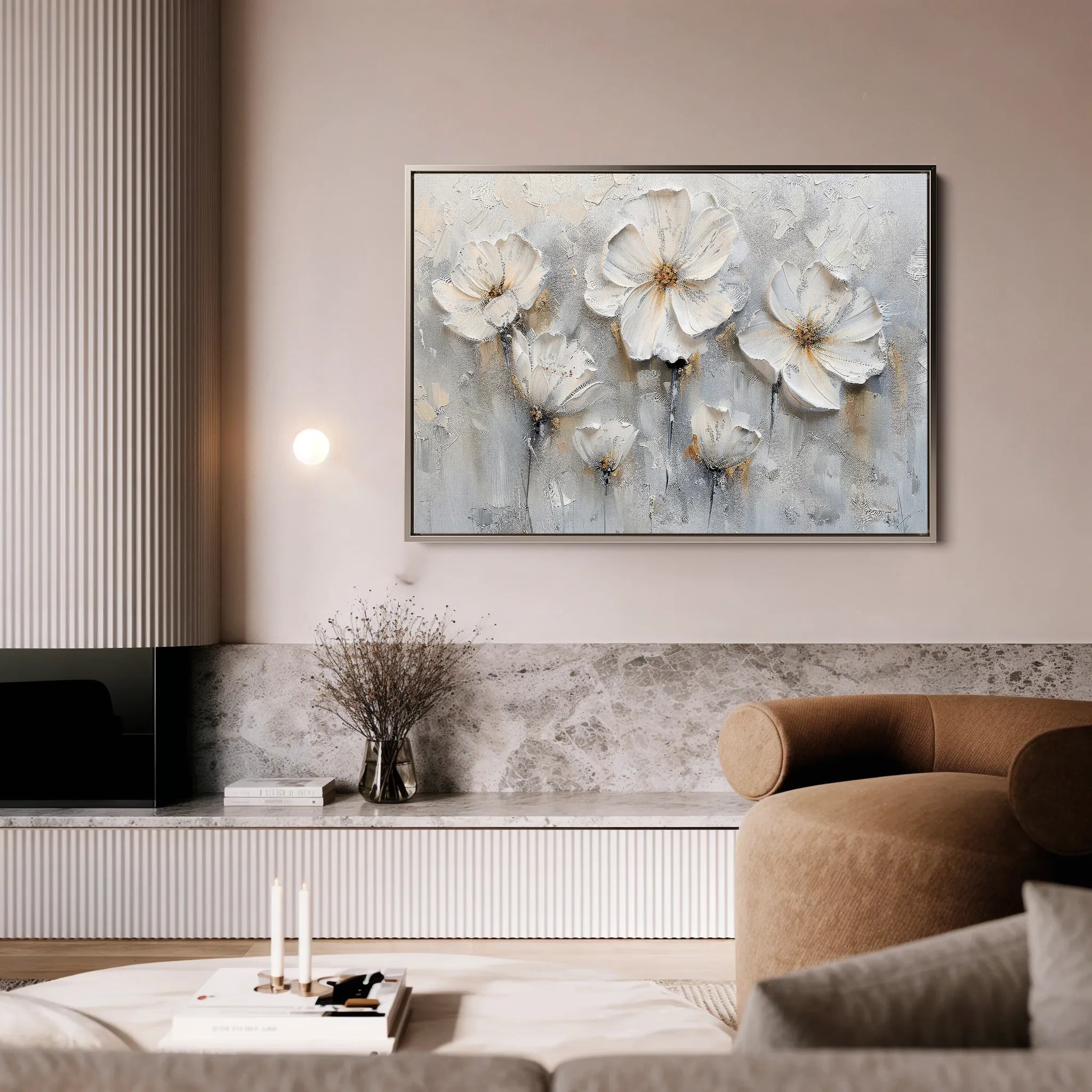 Floral 040 Canvas Art 18" x 24" / 45 x 60 cm / Black