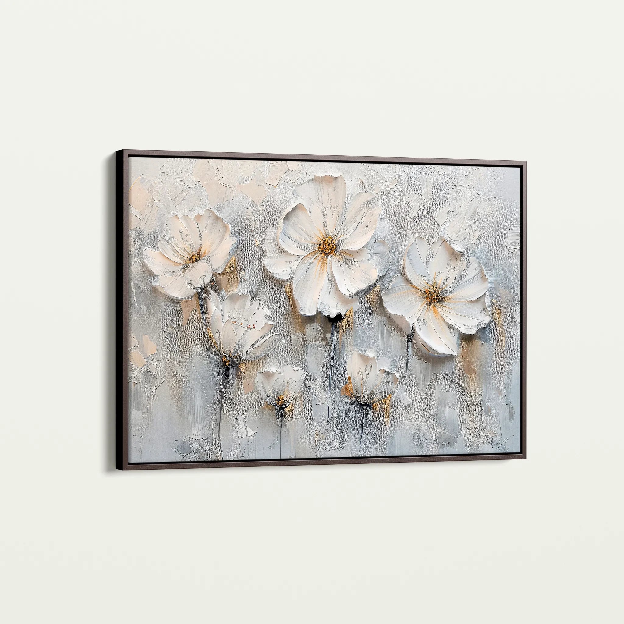 Floral 040 Canvas Art 18" x 24" / 45 x 60 cm / Black