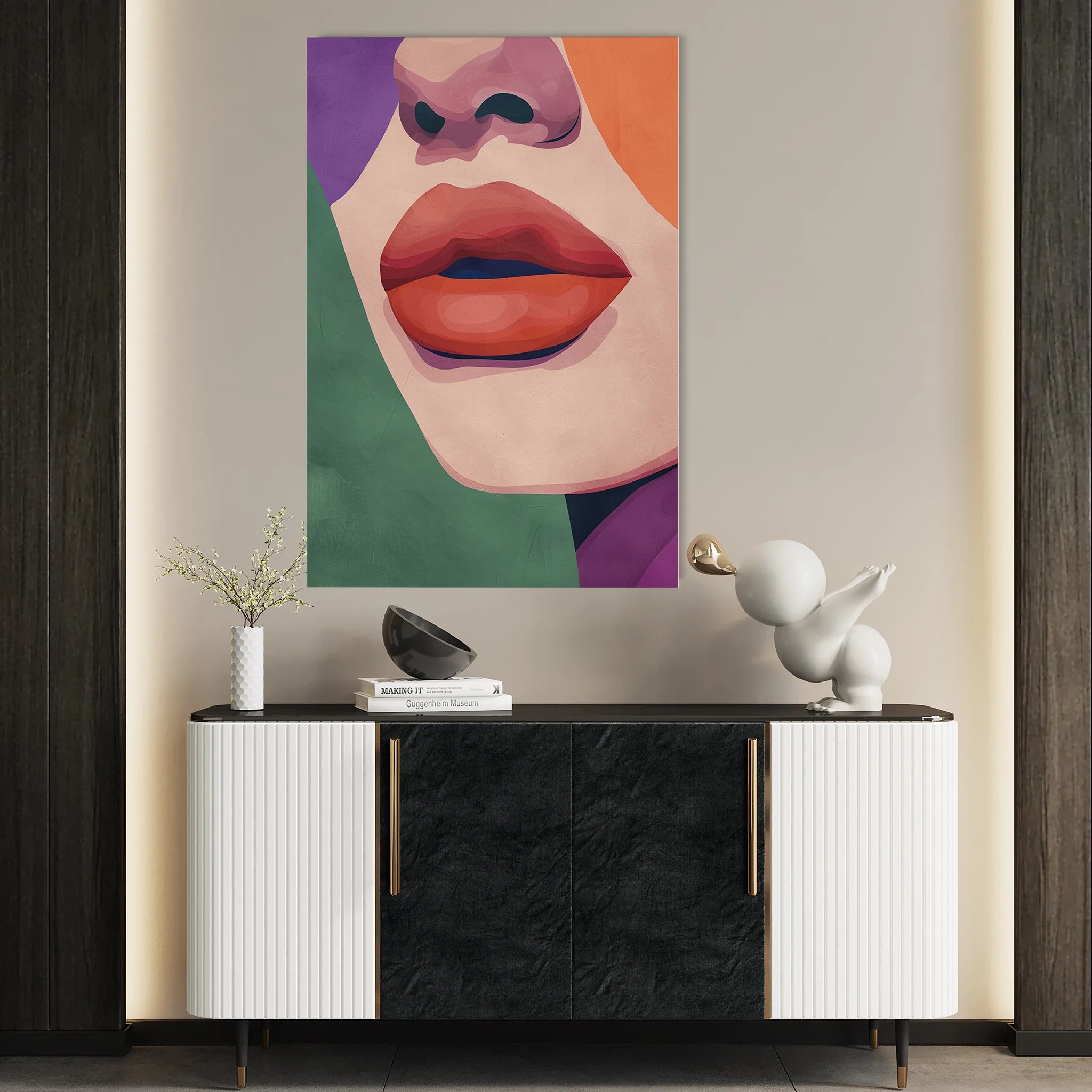 Portrait 040 Canvas Art 18" x 24" / 45 x 60 cm / Black