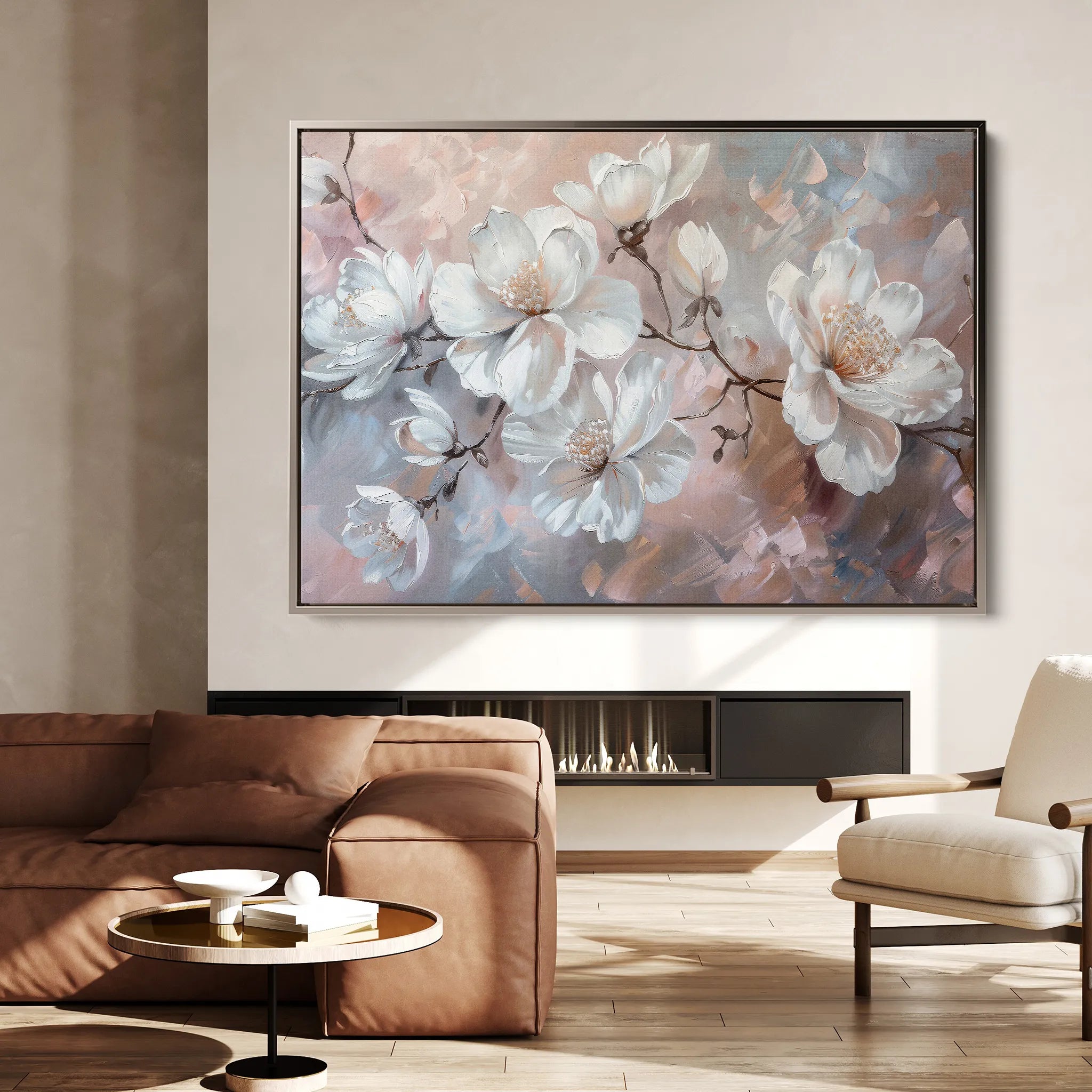 Floral 041 Canvas Art 18" x 24" / 45 x 60 cm / Black