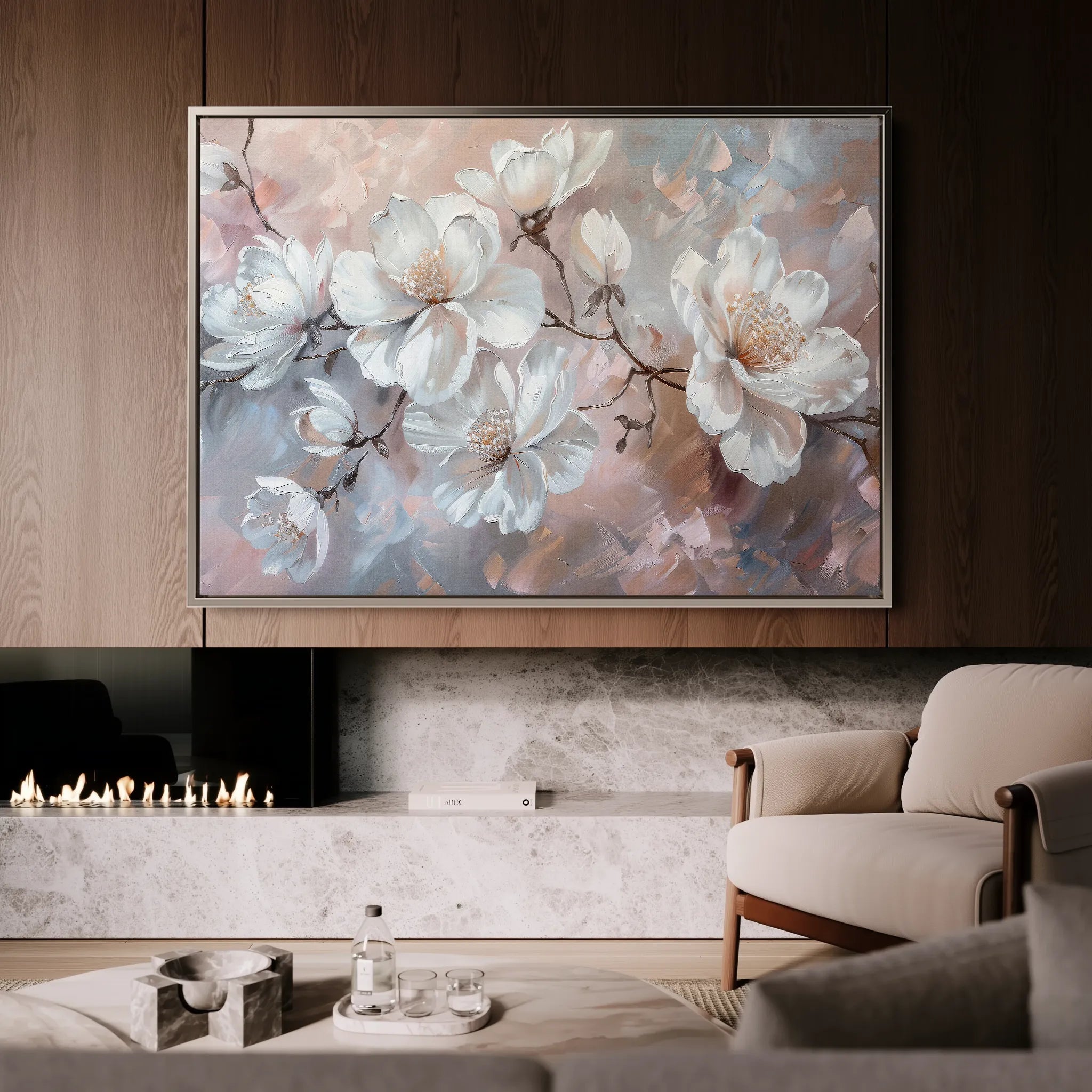 Floral 041 Canvas Art 18" x 24" / 45 x 60 cm / Black