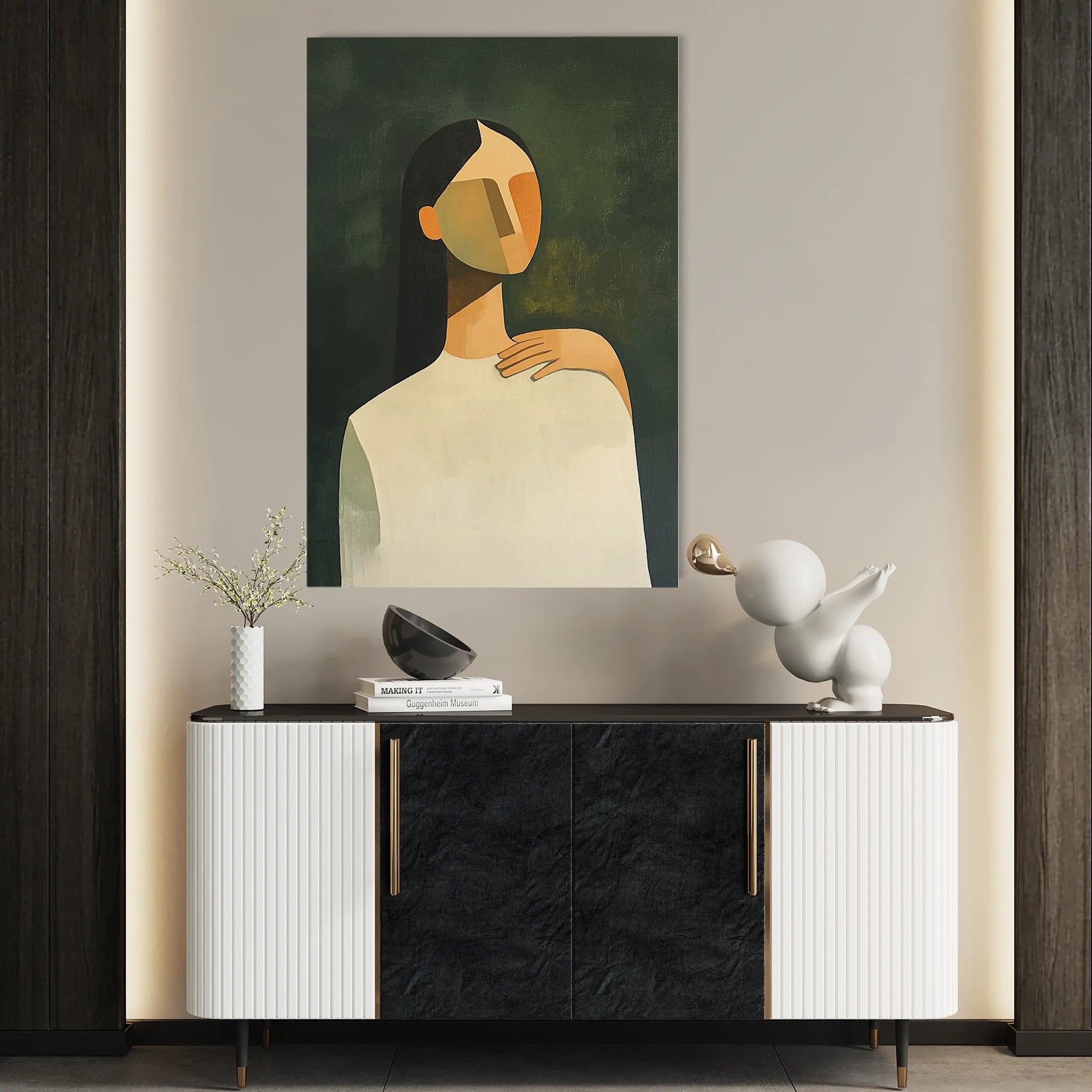 Portrait 041 Canvas Art 18" x 24" / 45 x 60 cm / Black