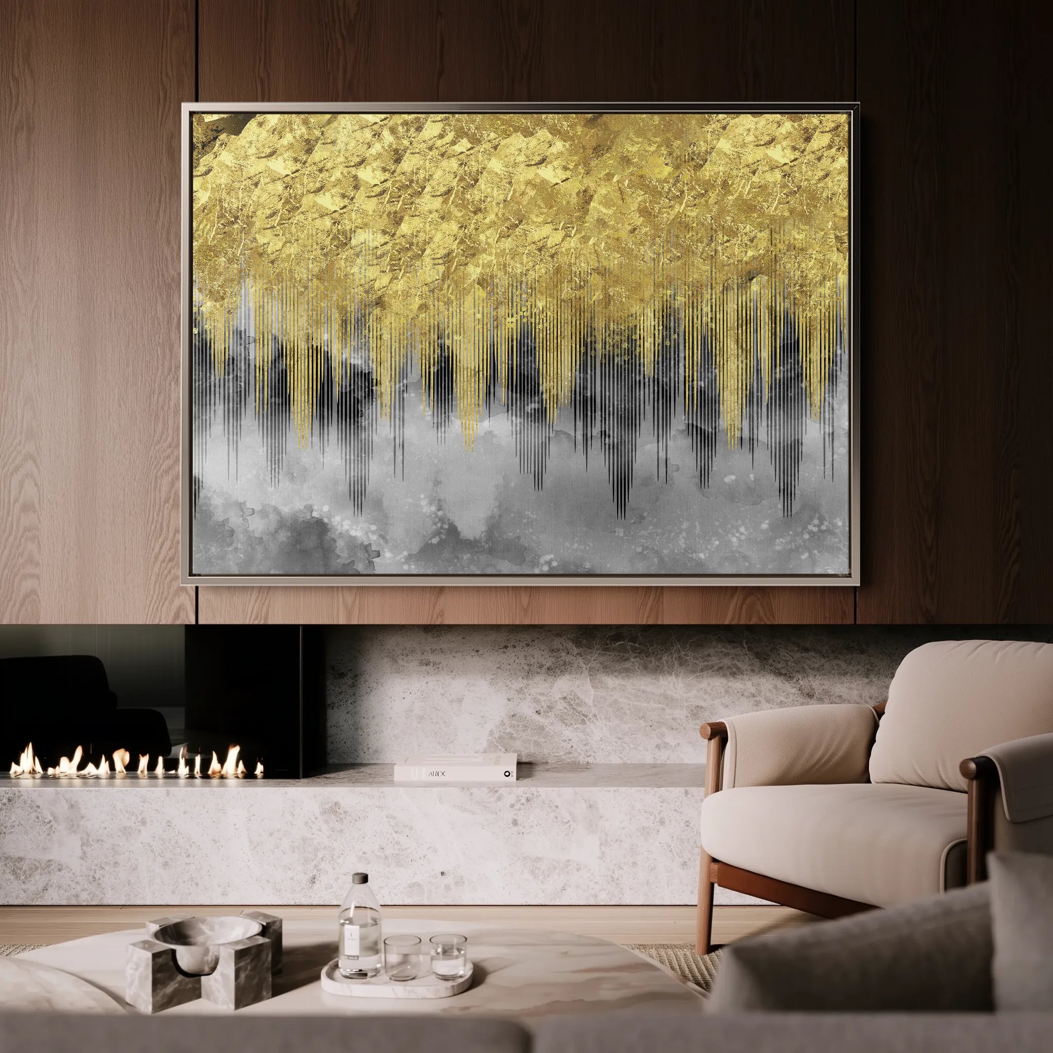 Abstract 042 Canvas Art 18" x 24" / 45 x 60 cm / Black