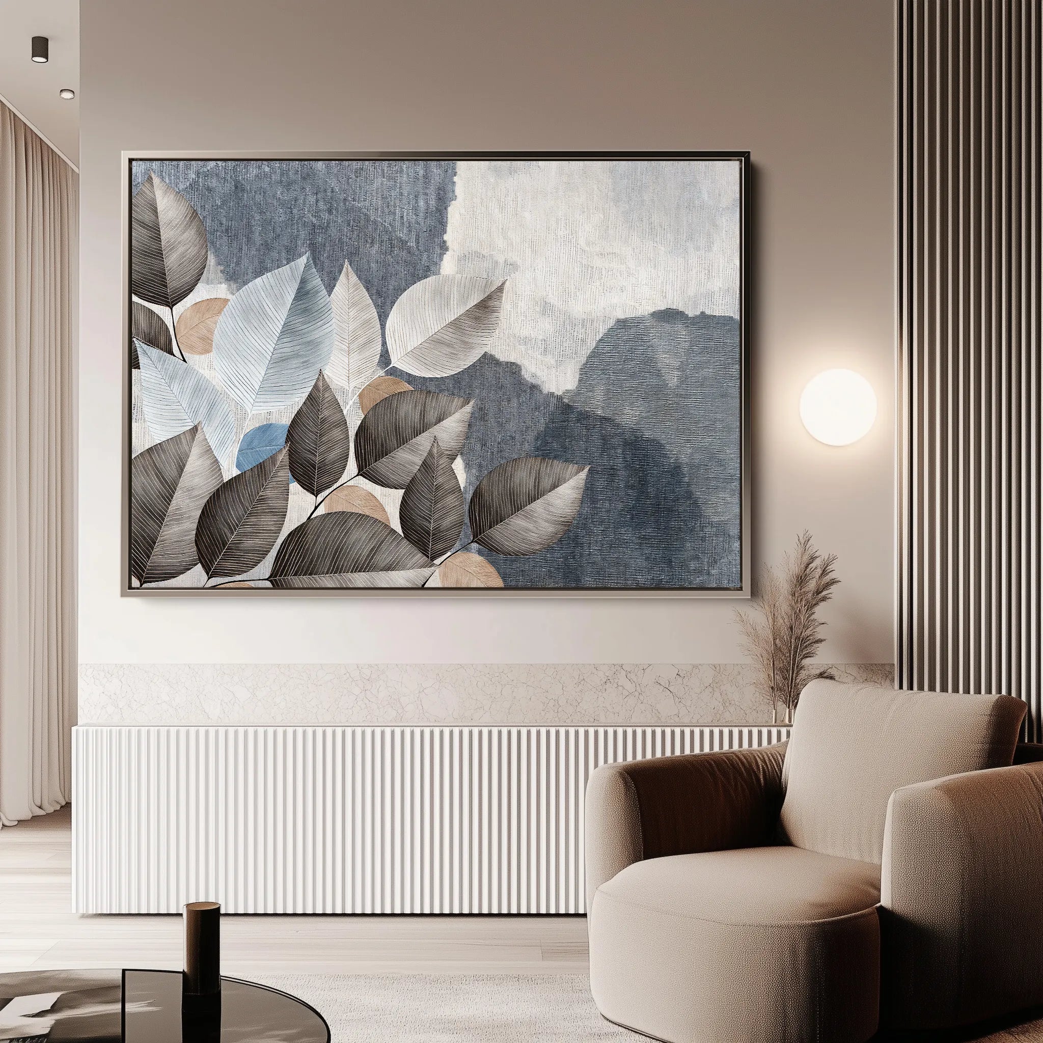 Floral 042 Canvas Art 18" x 24" / 45 x 60 cm / Black