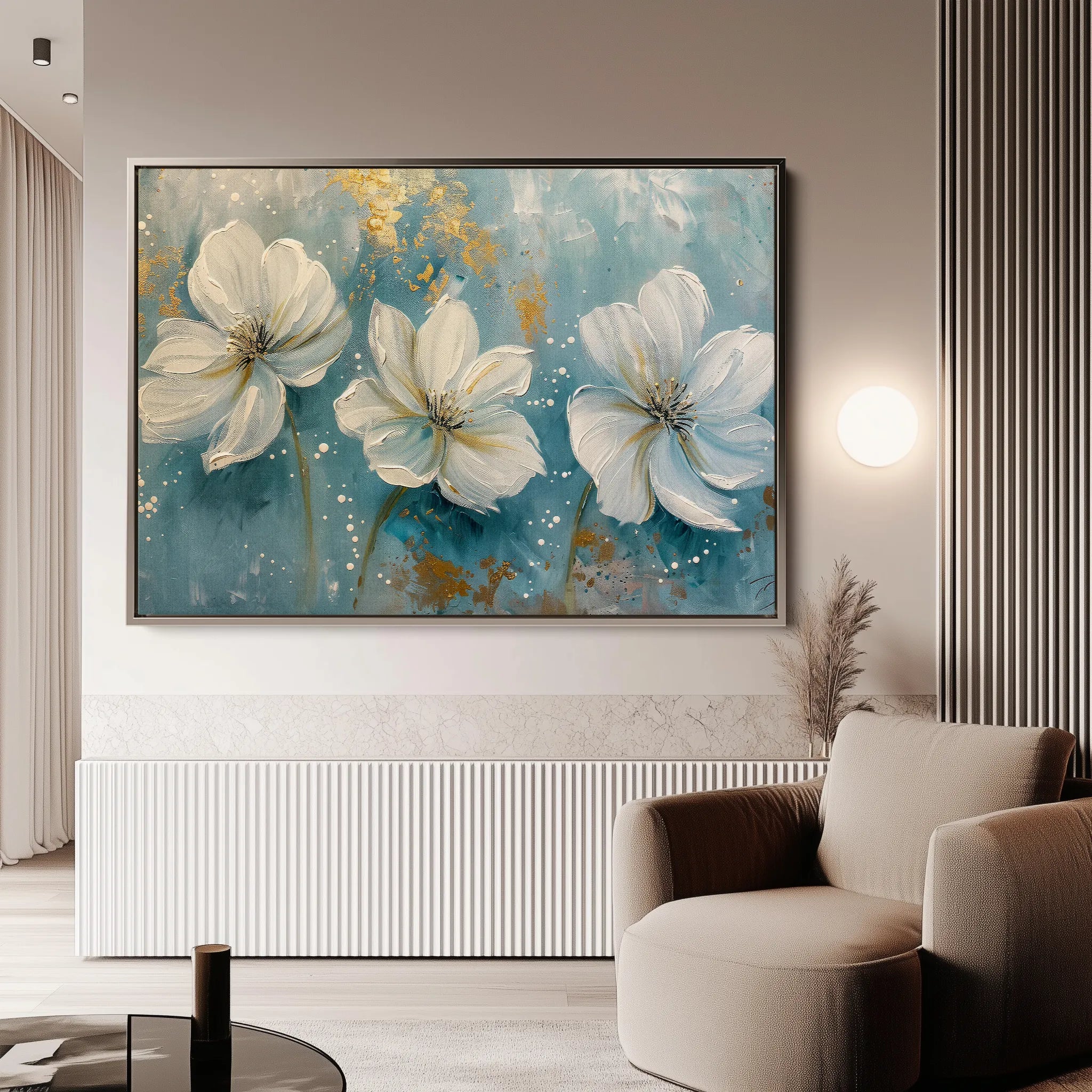 Floral 043 Canvas Art 18" x 24" / 45 x 60 cm / Black
